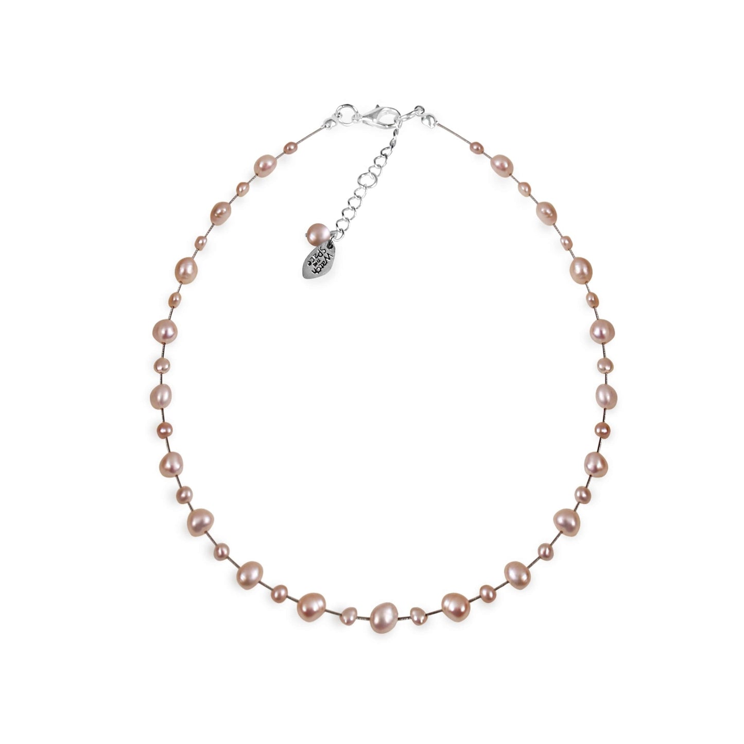 Pale Apricot Freshwater Pearl Single Strand Mixed Nugget Necklace | The Jewellery Stop
