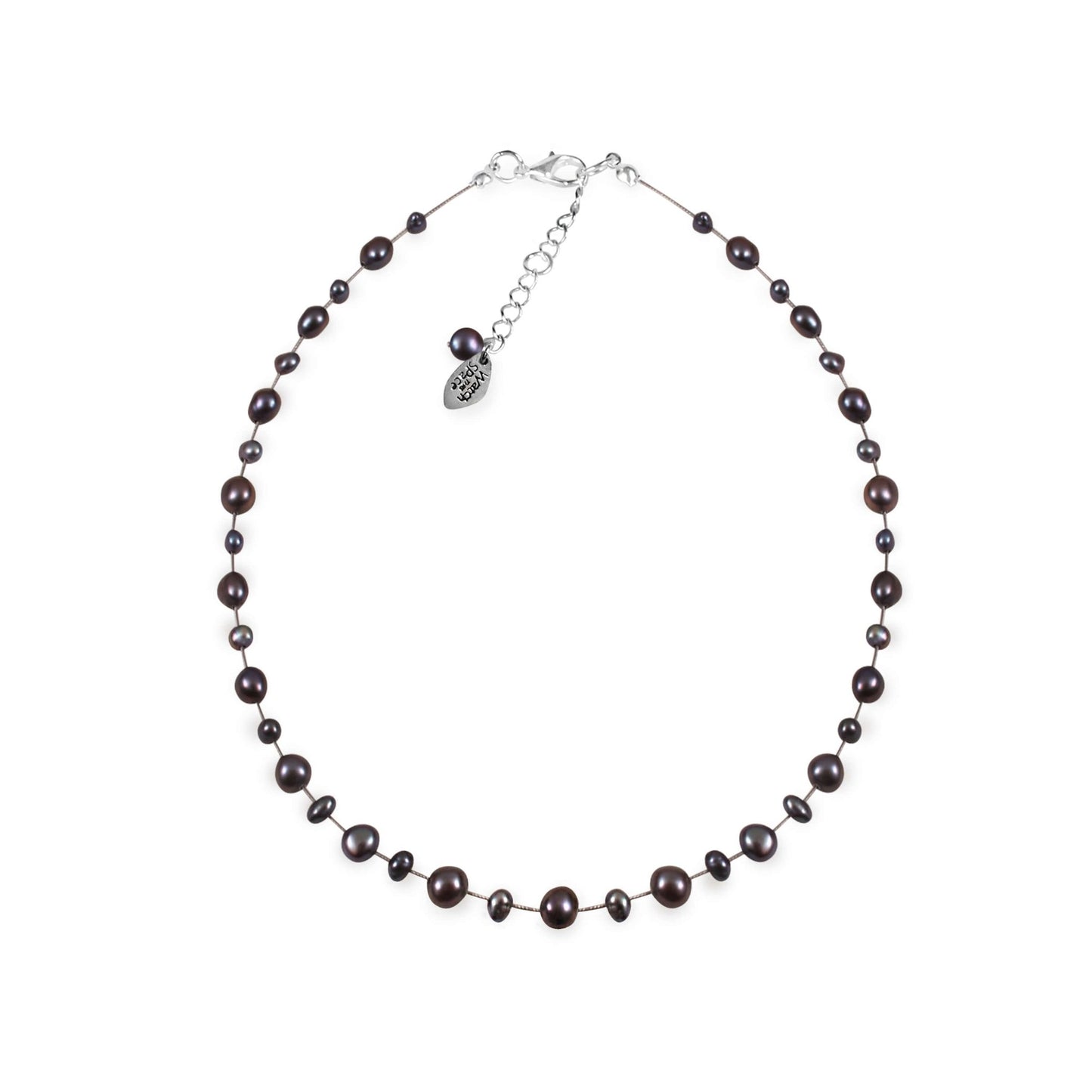 Peacock Freshwater Pearl Single Strand Mixed Nugget Necklace | The Jewellery Stop