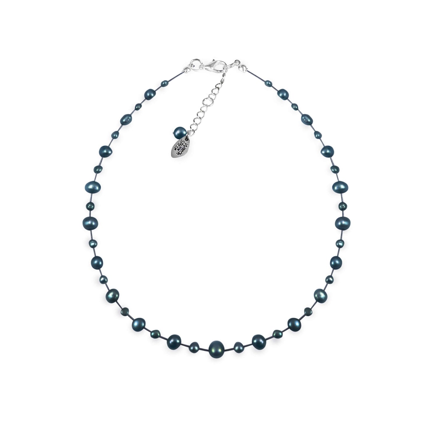 Teal Freshwater Pearl Single Strand Mixed Nugget Necklace | The Jewellery Stop