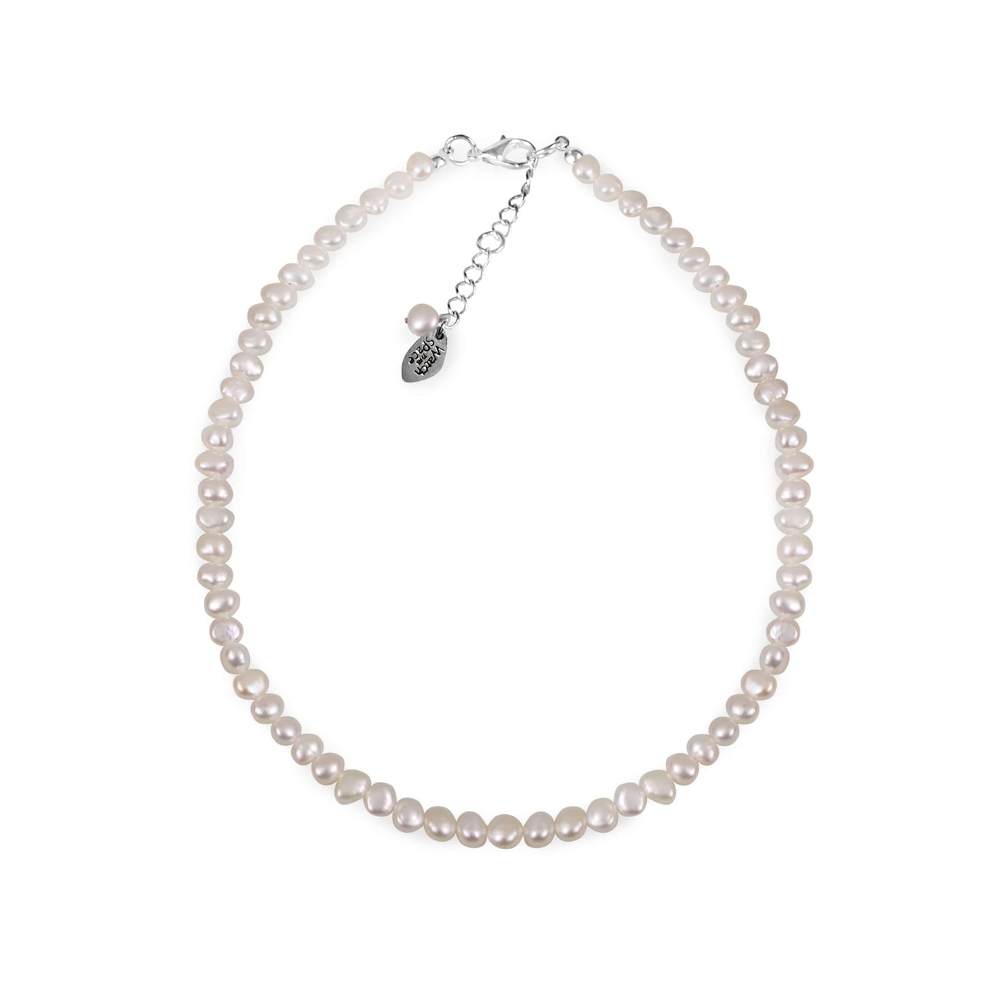 White Classic Freshwater 7mm Baroque Nugget Pearl Necklace | The Jewellery Stop