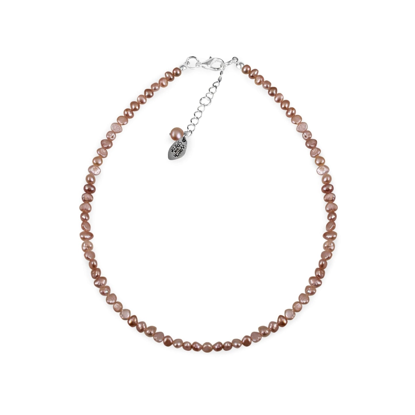 Pale Apricot Classic Freshwater 6mm Baroque Nugget Pearl Necklace | The Jewellery Stop