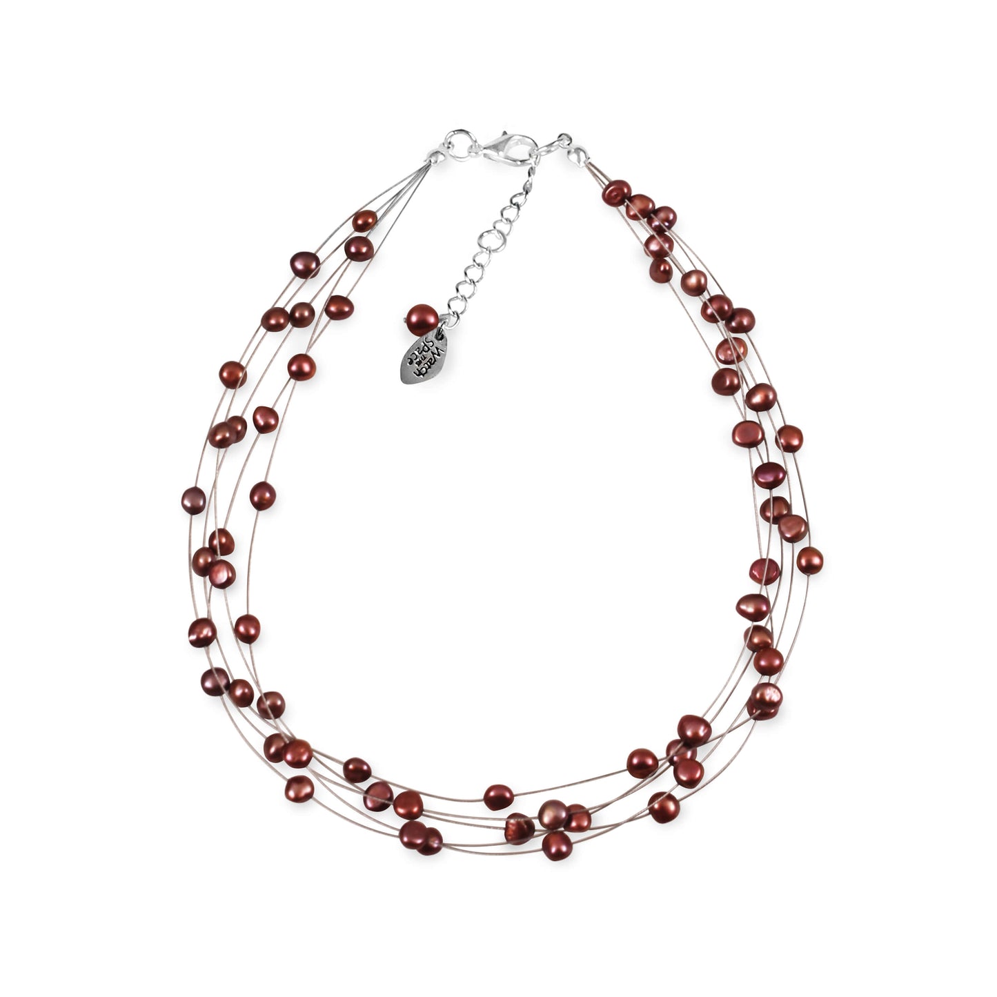 Bronze Freshwater Baroque Nugget Pearl 5 Strand Necklace | The Jewellery Stop