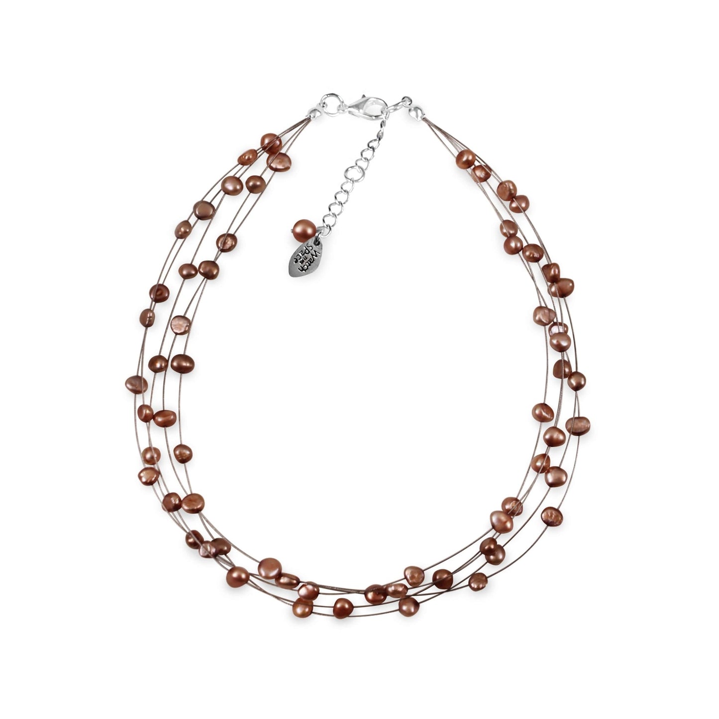 Champagne Freshwater Baroque Nugget Pearl 5 Strand Necklace | The Jewellery Stop
