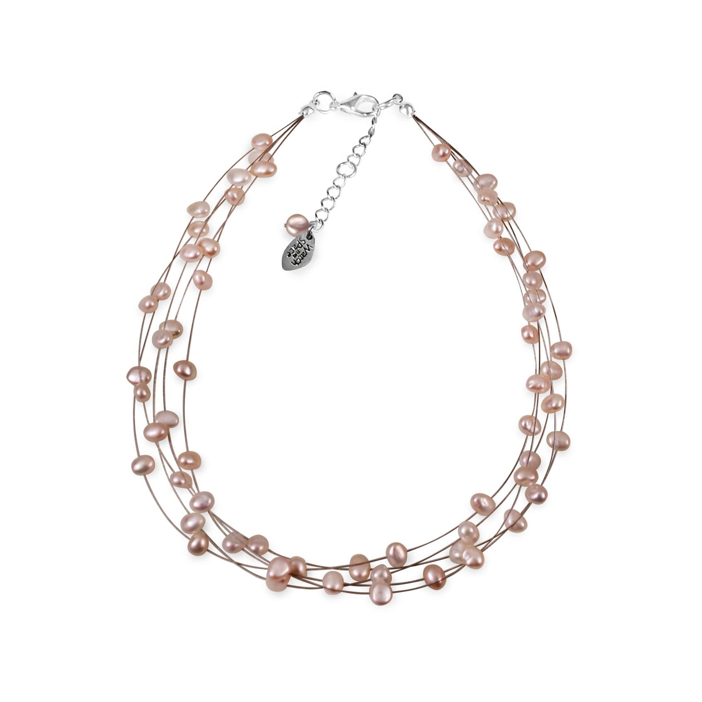 Rose Freshwater Baroque Nugget Pearl 5 Strand Necklace | The Jewellery Stop