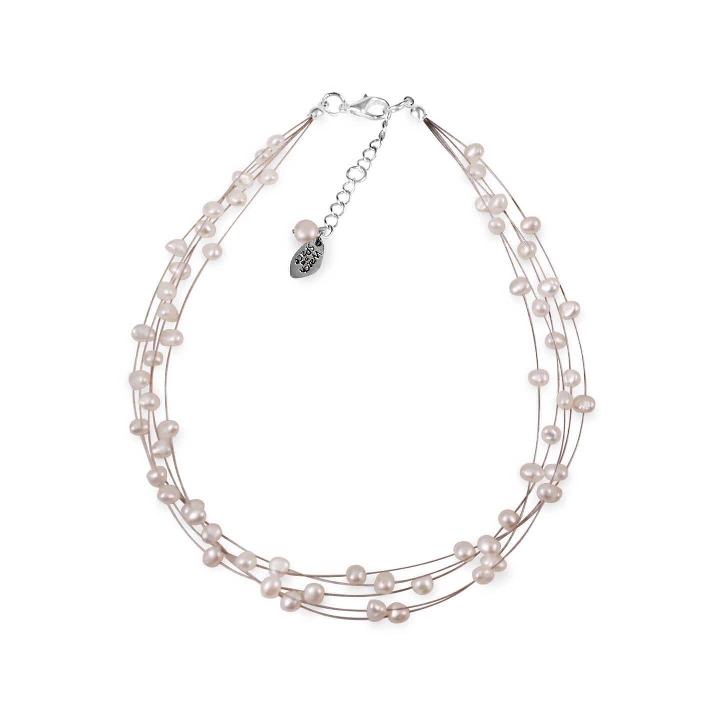 White Freshwater Baroque Nugget Pearl 5 Strand Necklace | The Jewellery Stop
