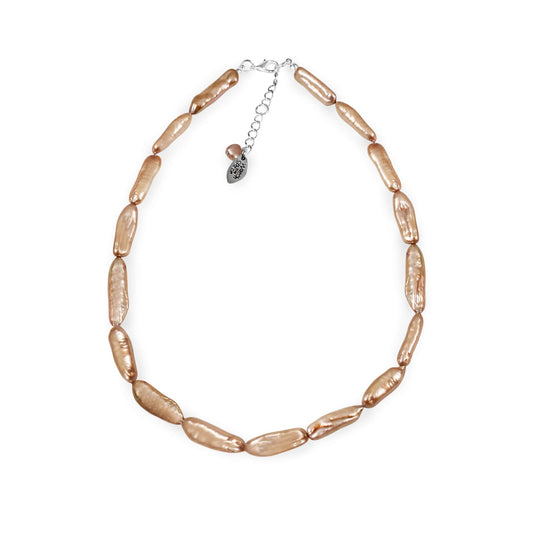 Champagne Classic Freshwater Biwa Pearl Necklace | The Jewellery Stop