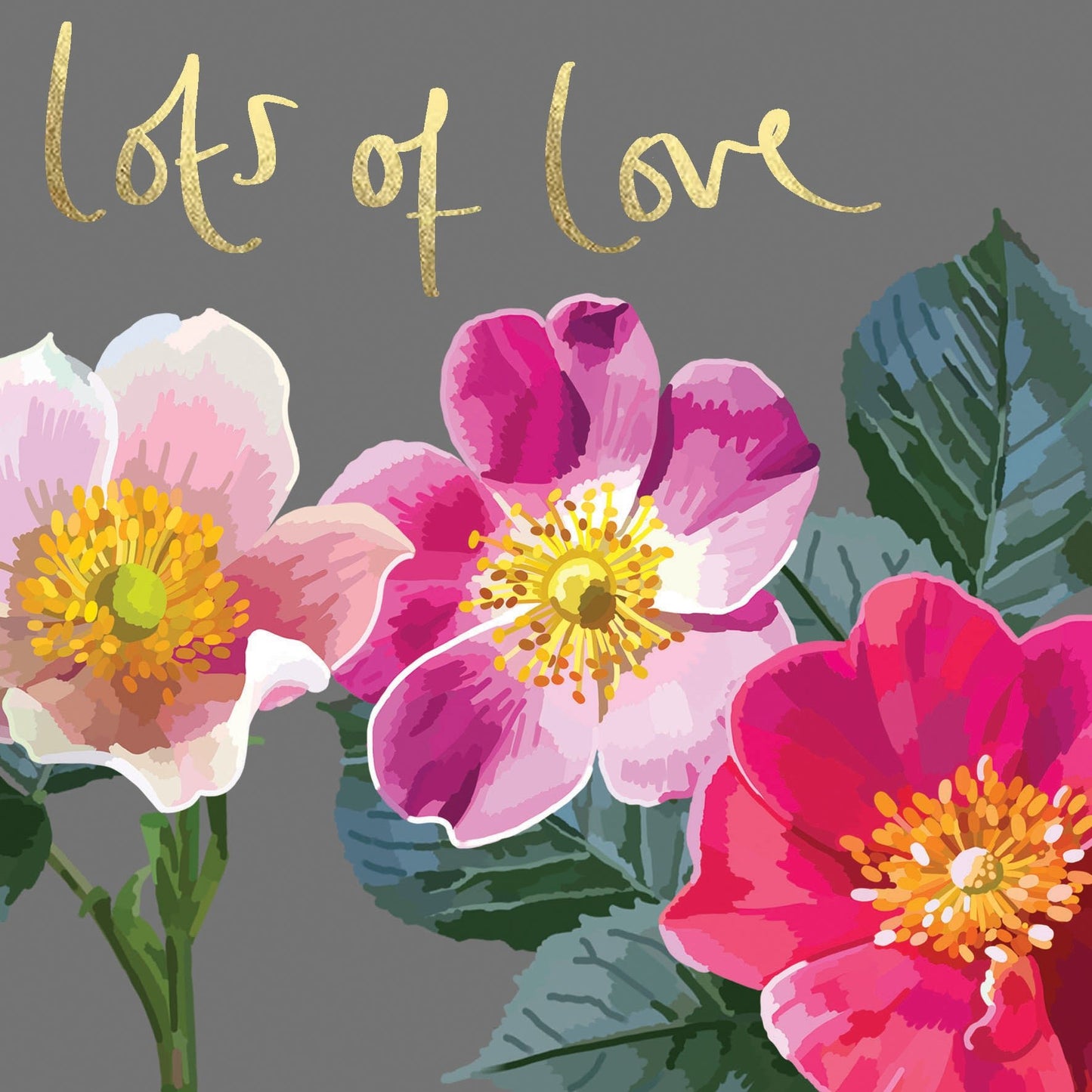 Lots of Love Botanical Gold Greeting Card | The Jewellery Stop