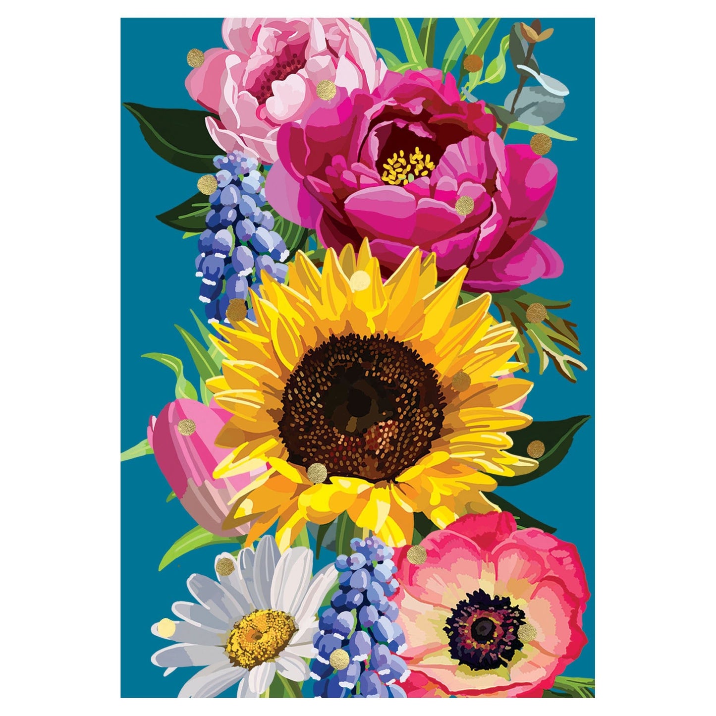 Bouquet Foiled Floral Greeting Card | The Jewellery Stop