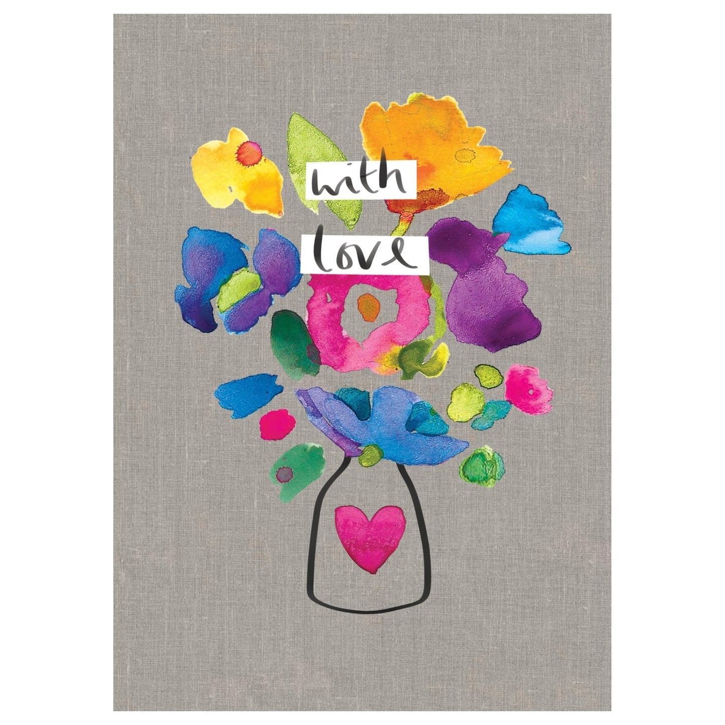 With Love Ink Floral Collage Greeting Card | The Jewellery Stop