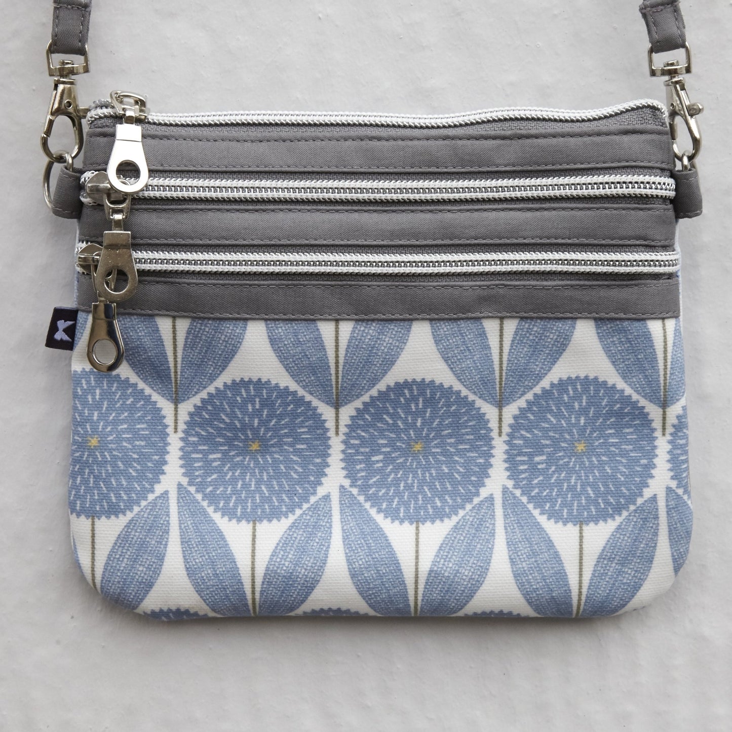 Blue Cornflower Oil Cloth Pouch Bag | The Jewellery Stop