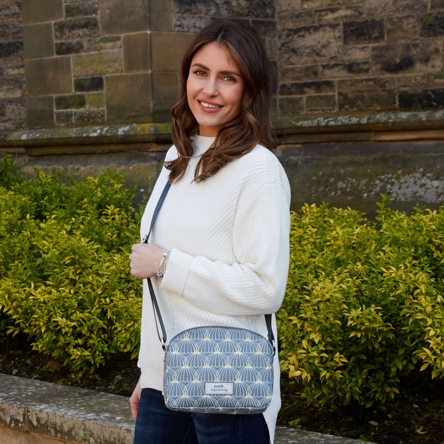 Grey Lantern Oil Cloth Halfmoon Bag | The Jewellery Stop