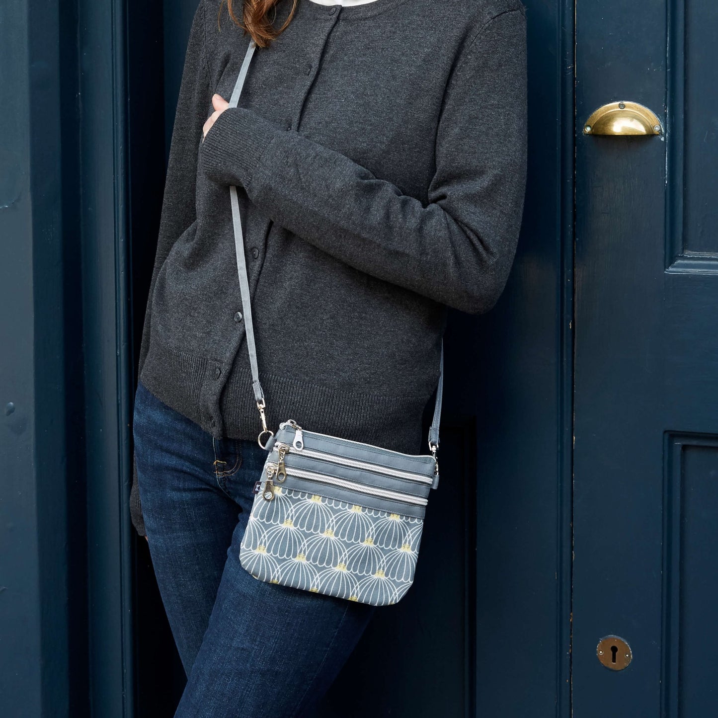 Grey Lantern oil Cloth Pouch Bag | The Jewellery Stop