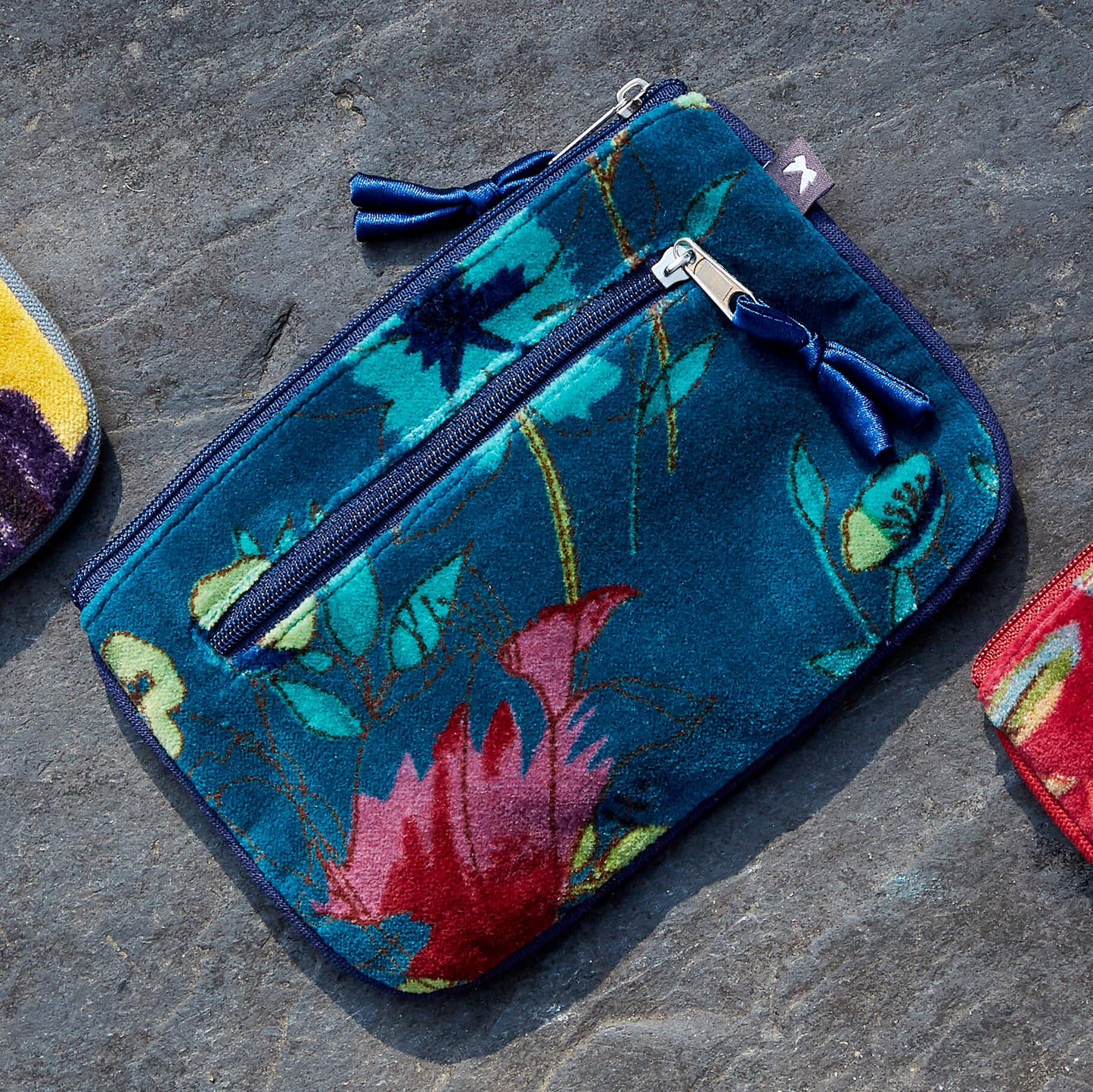 Navy Printed Velvet Juliet Purse | The Jewellery Stop