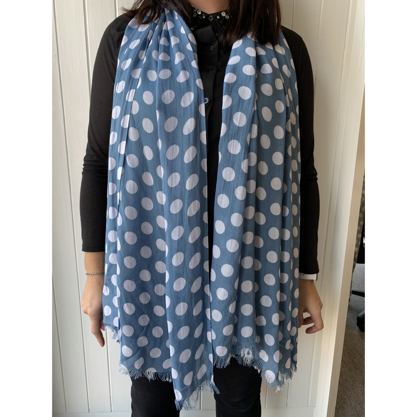 Blue Spotty Scarf | The Jewellery Stop
