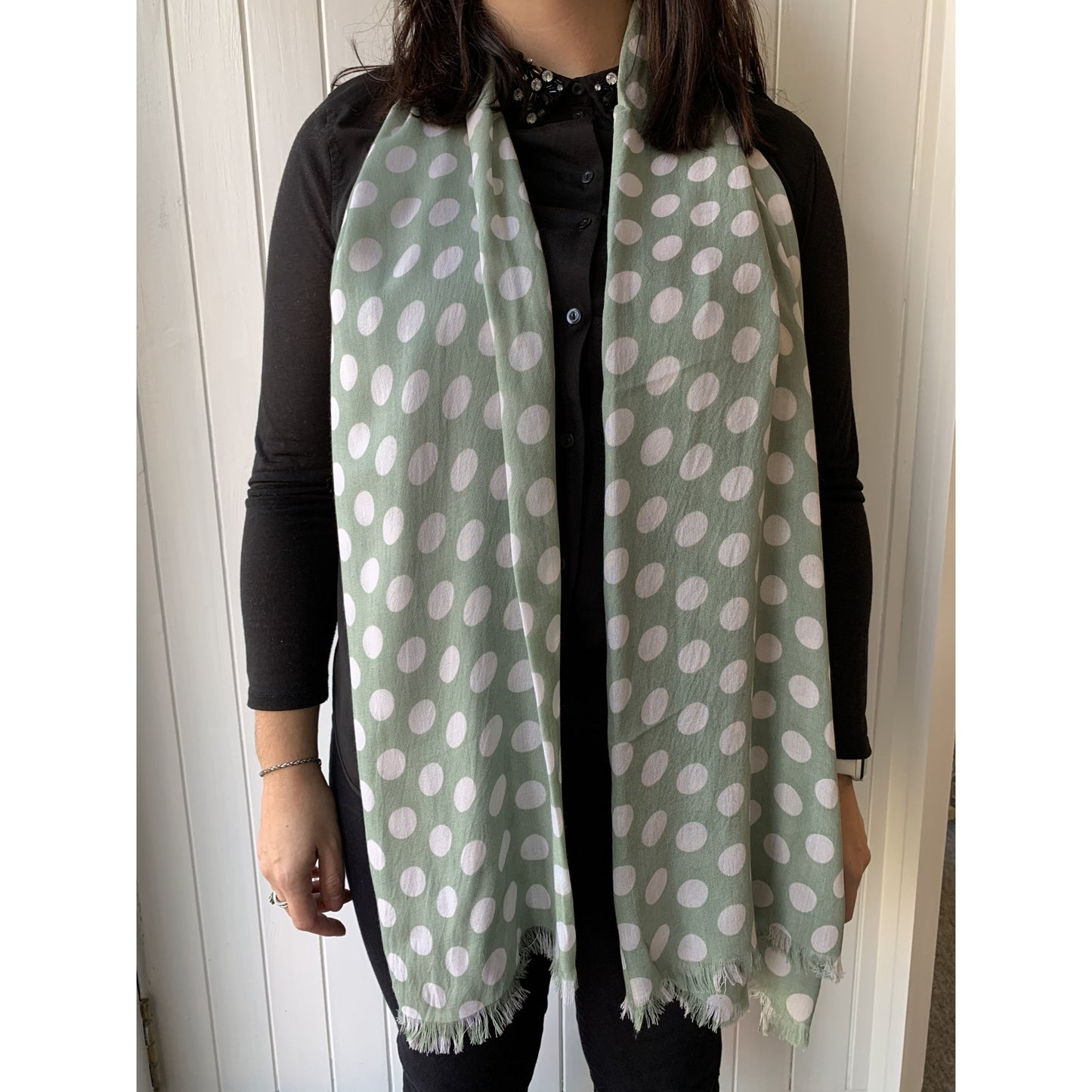 Mint Spotty Scarf | The Jewellery Stop