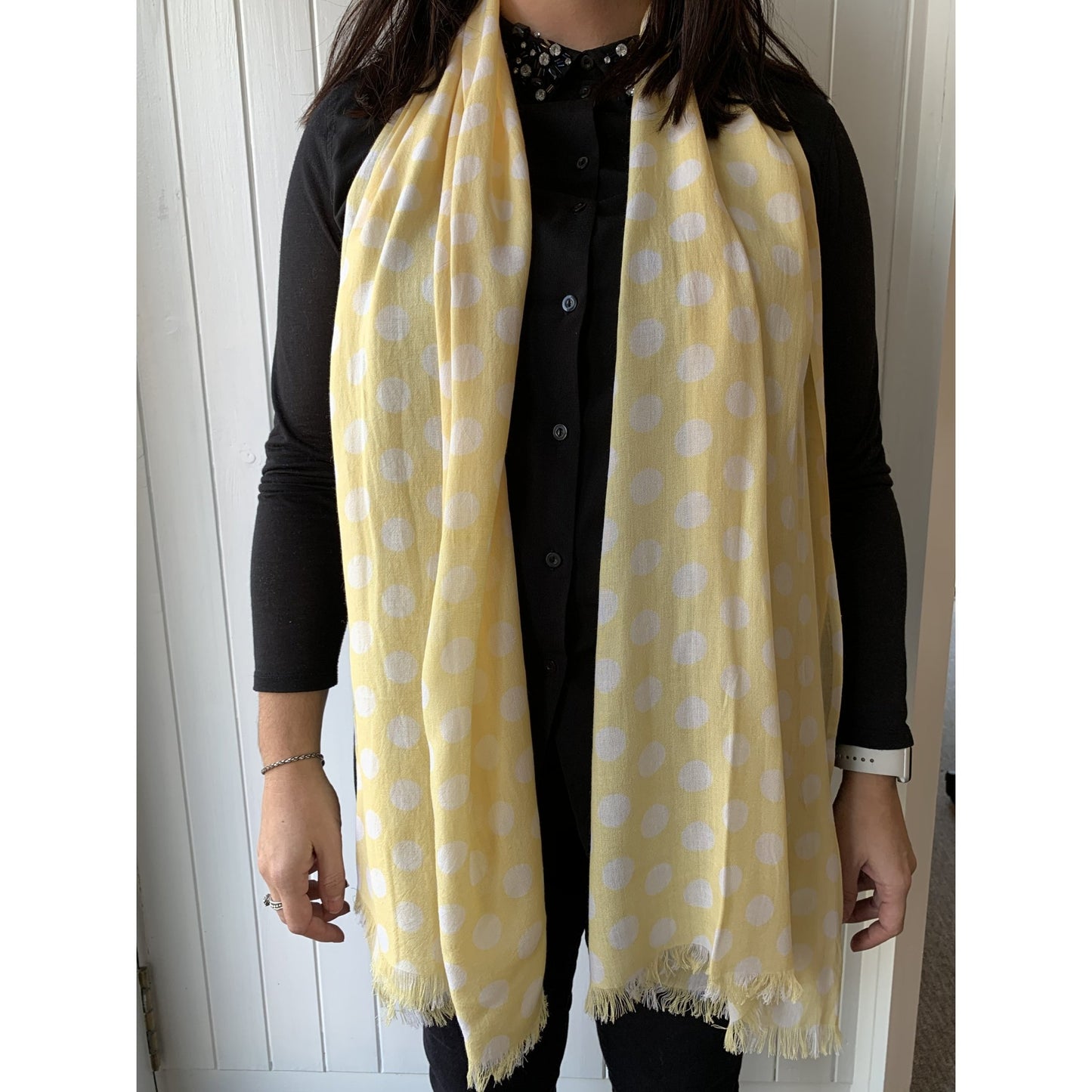 Yellow Spotty Scarf | The Jewellery Stop