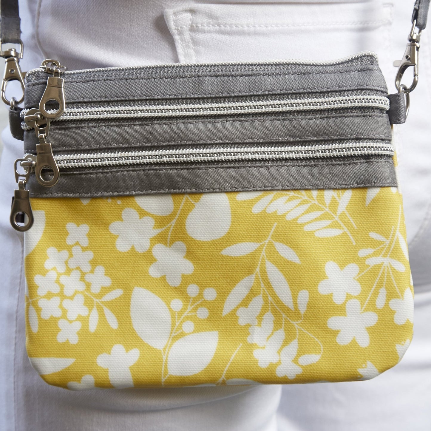 Yellow Floral Oil Cloth Pouch Bag | The Jewellery Stop