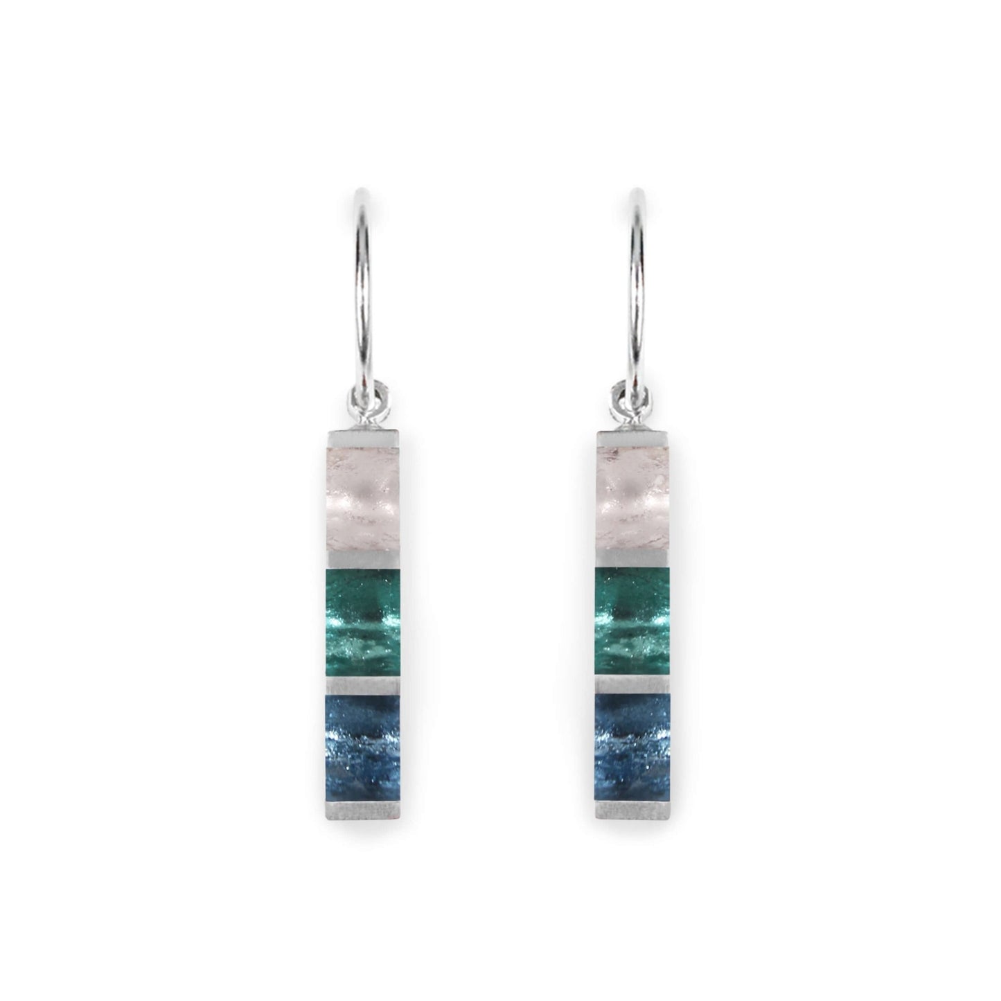 Arctic Pewter Stripes Shiny Creole Earrings | The Jewellery Stop