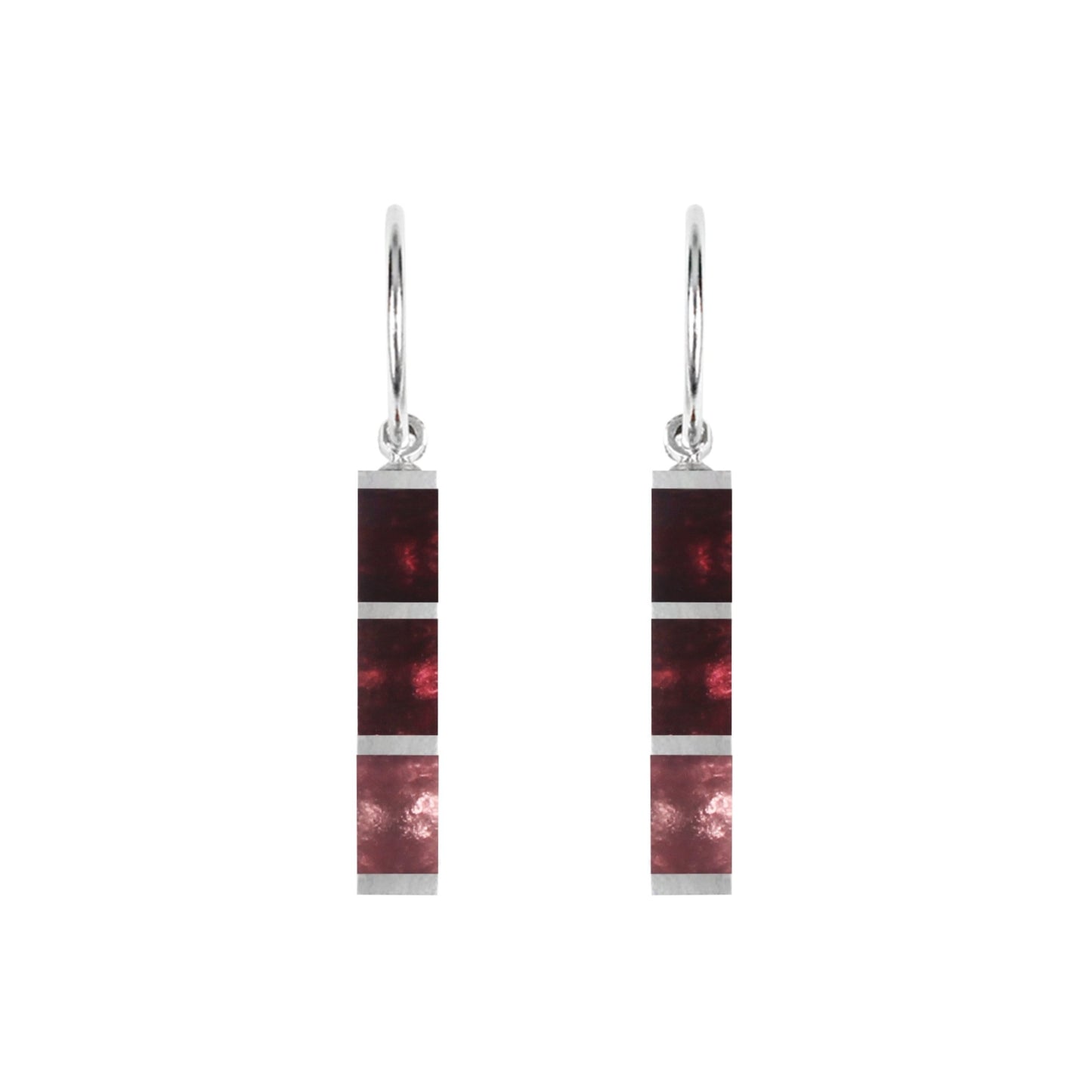 Cassis Pewter Stripes Shiny Creole Earrings | The Jewellery Stop