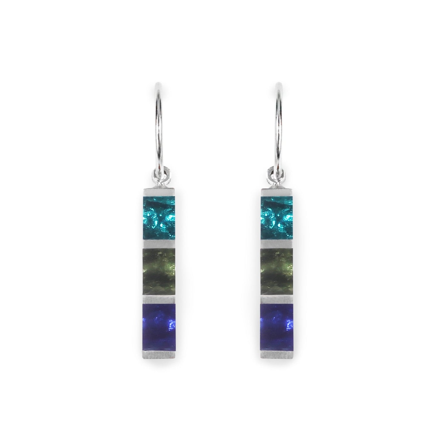 Everglade Pewter Stripes Shiny Creole Earrings | The Jewellery Stop