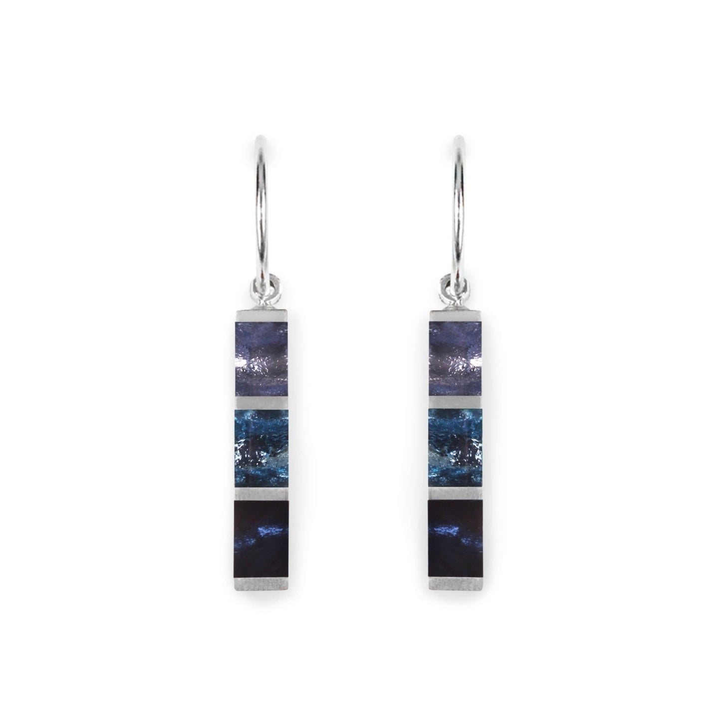 Ice Pewter Stripes Shiny Creole Earrings | The Jewellery Stop