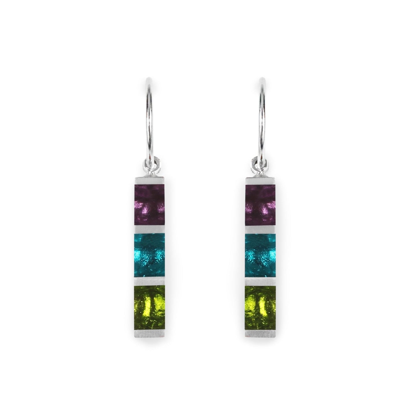 Kingfisher Pewter Stripes Shiny Creole Earrings | The Jewellery Stop