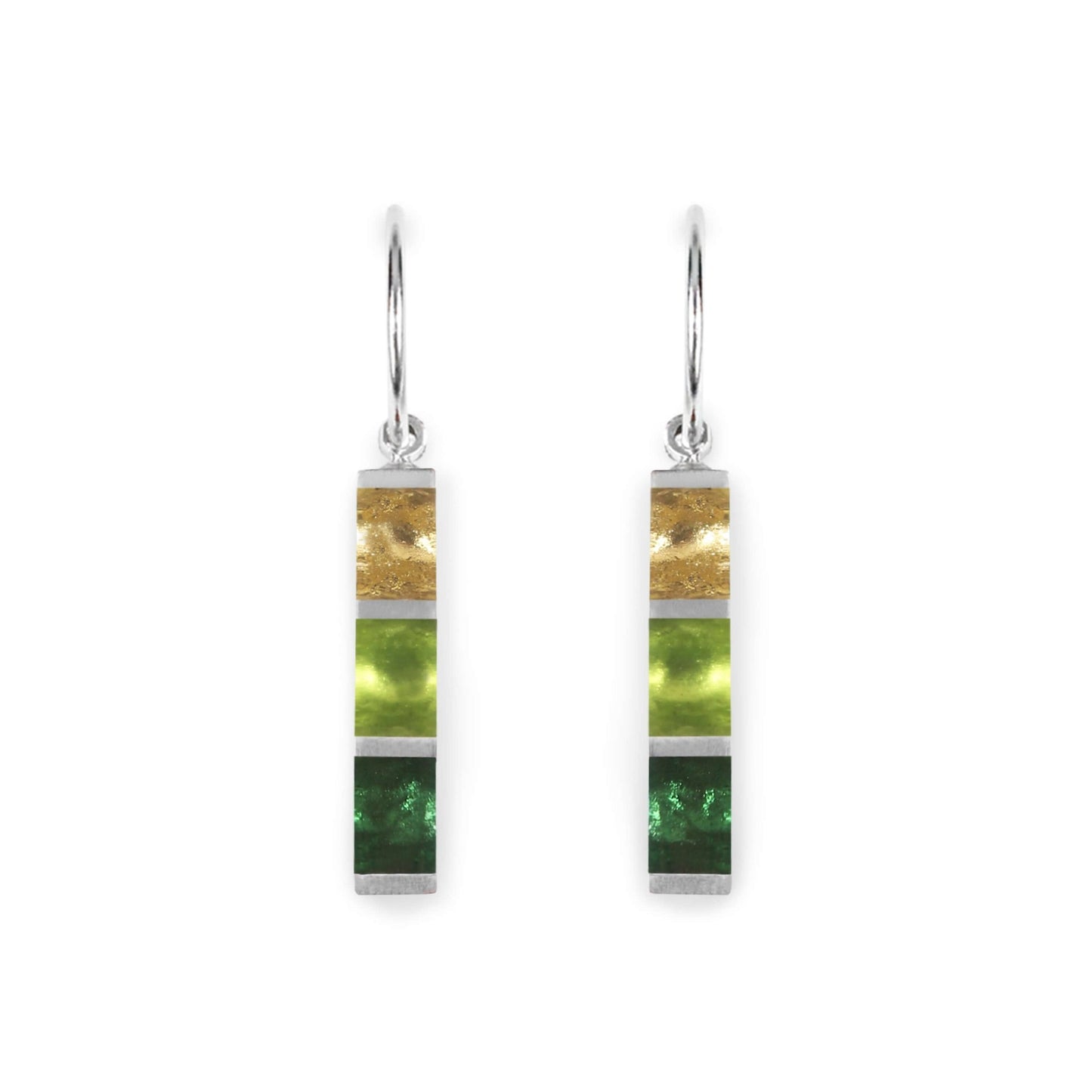 Kiwi Pewter Stripes Shiny Creole Earrings | The Jewellery Stop