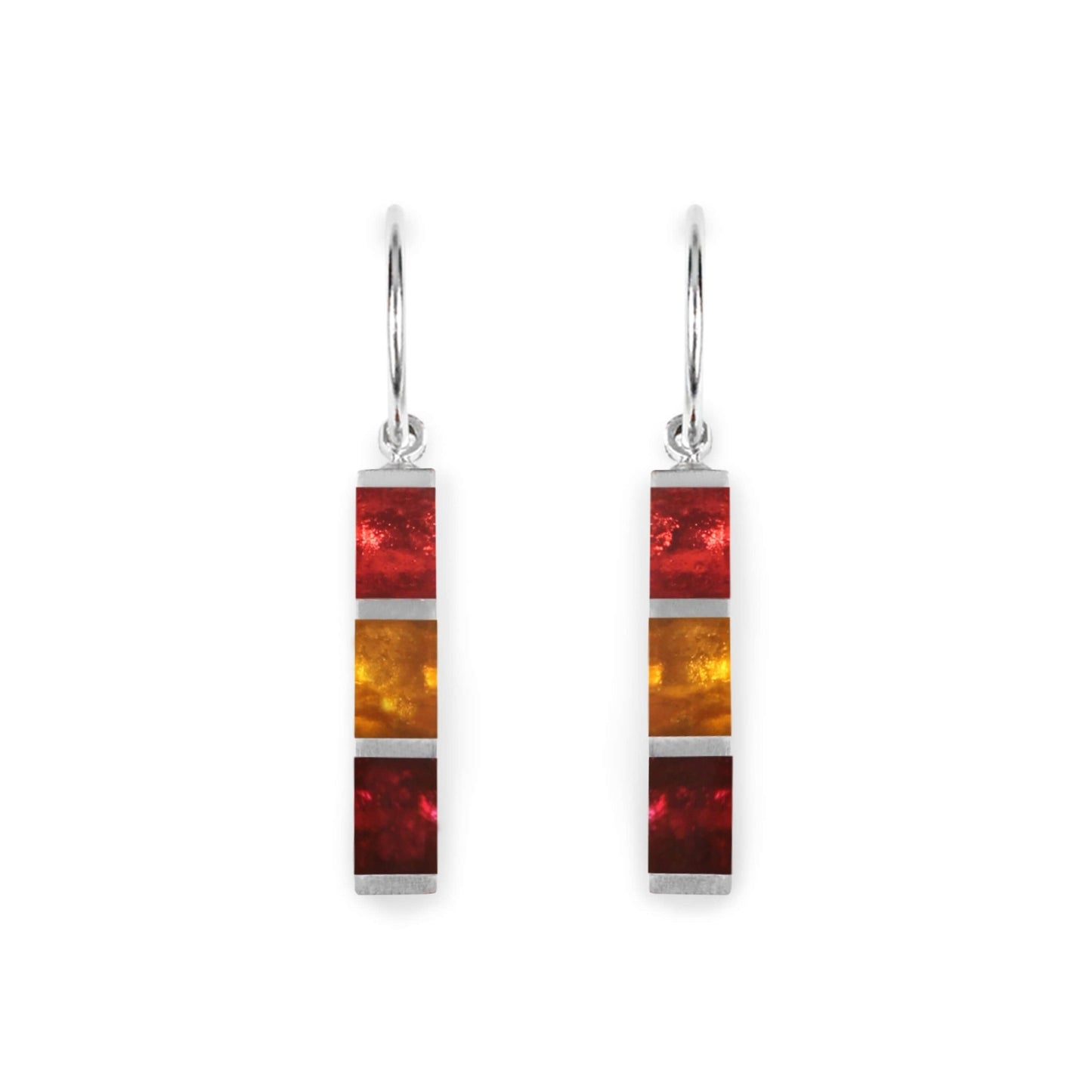 Latino Pewter Stripes Shiny Creole Earrings | The Jewellery Stop