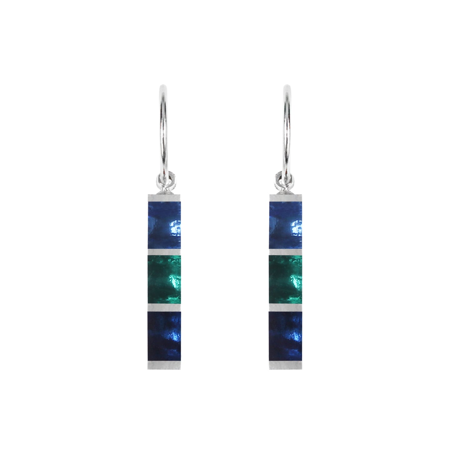 Pacific Pewter Stripes Shiny Creole Earrings | The Jewellery Stop