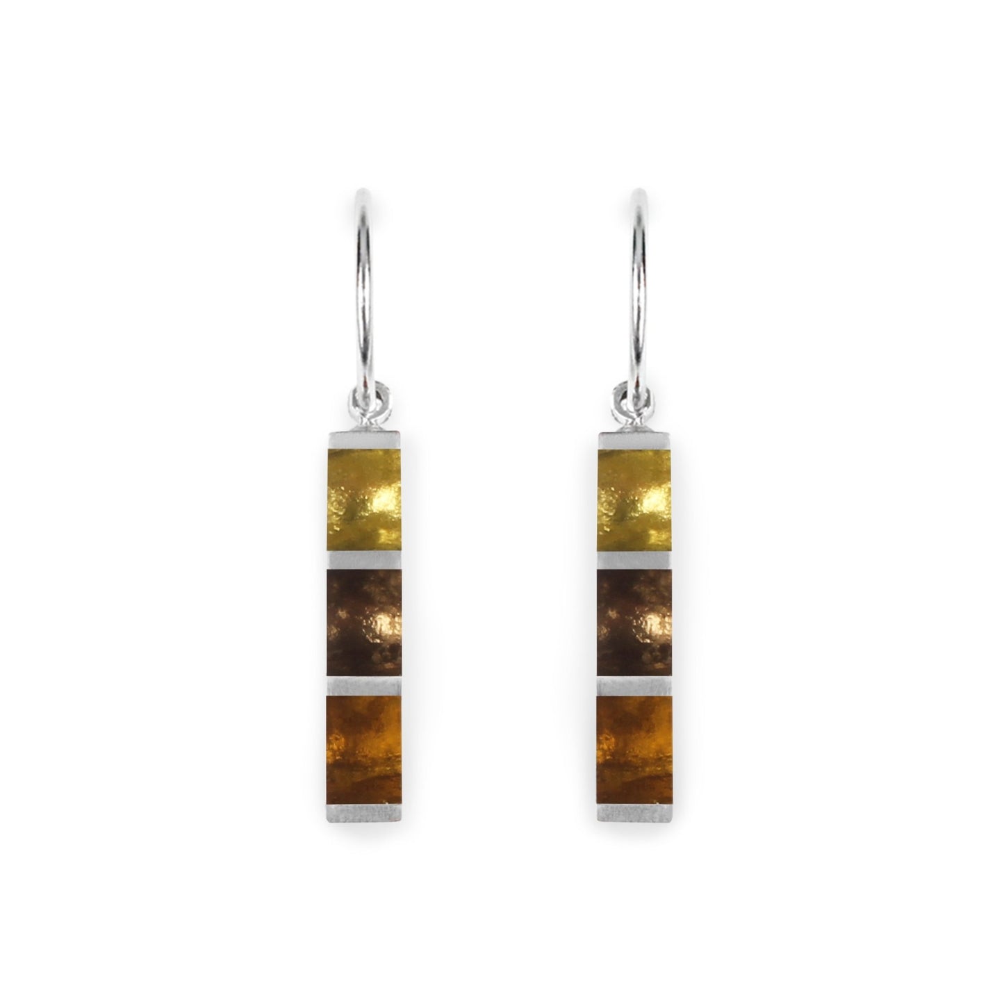 Palomino Pewter Stripes Shiny Creole Earrings | The Jewellery Stop
