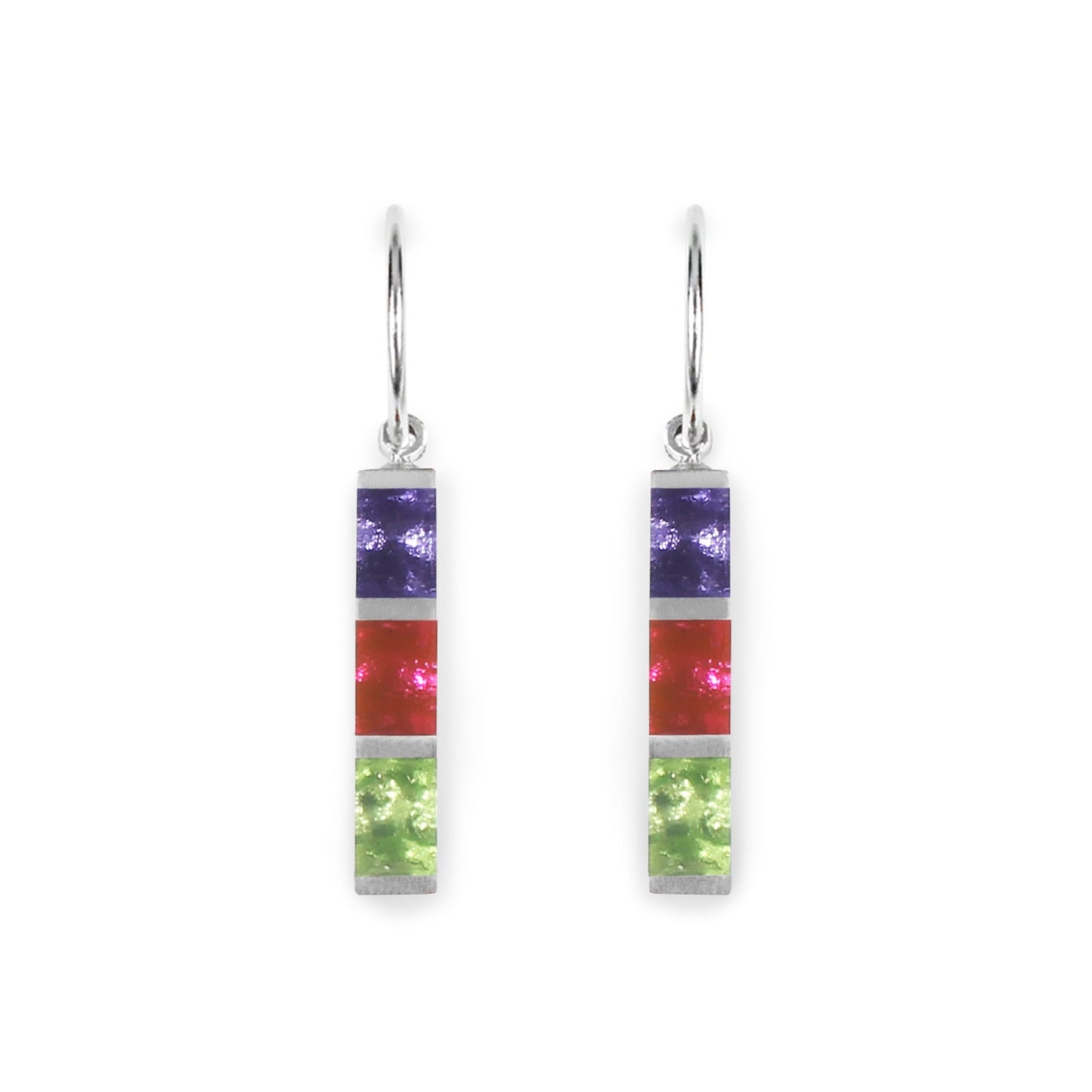 Sherbet Pewter Stripes Shiny Creole Earrings | The Jewellery Stop