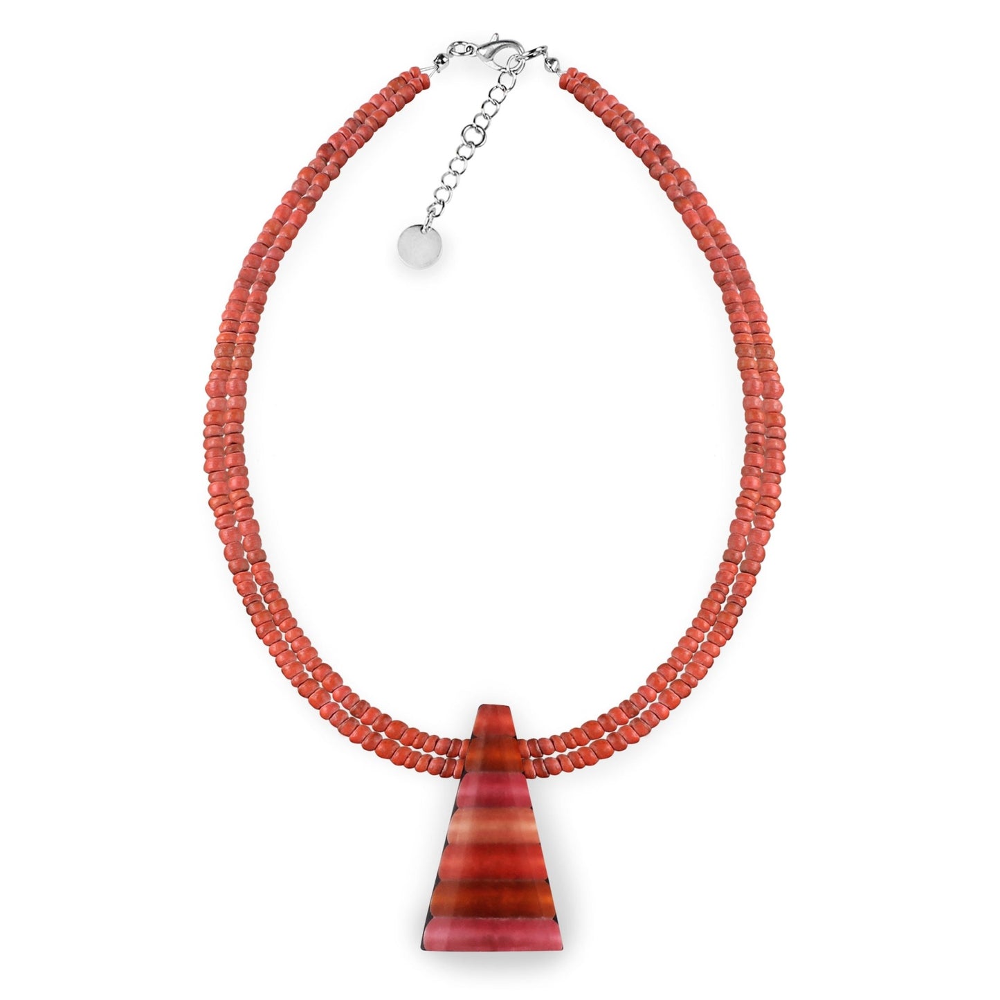 Coral Triangle Stripes Matte Pendant on Coco Beads | The Jewellery Stop
