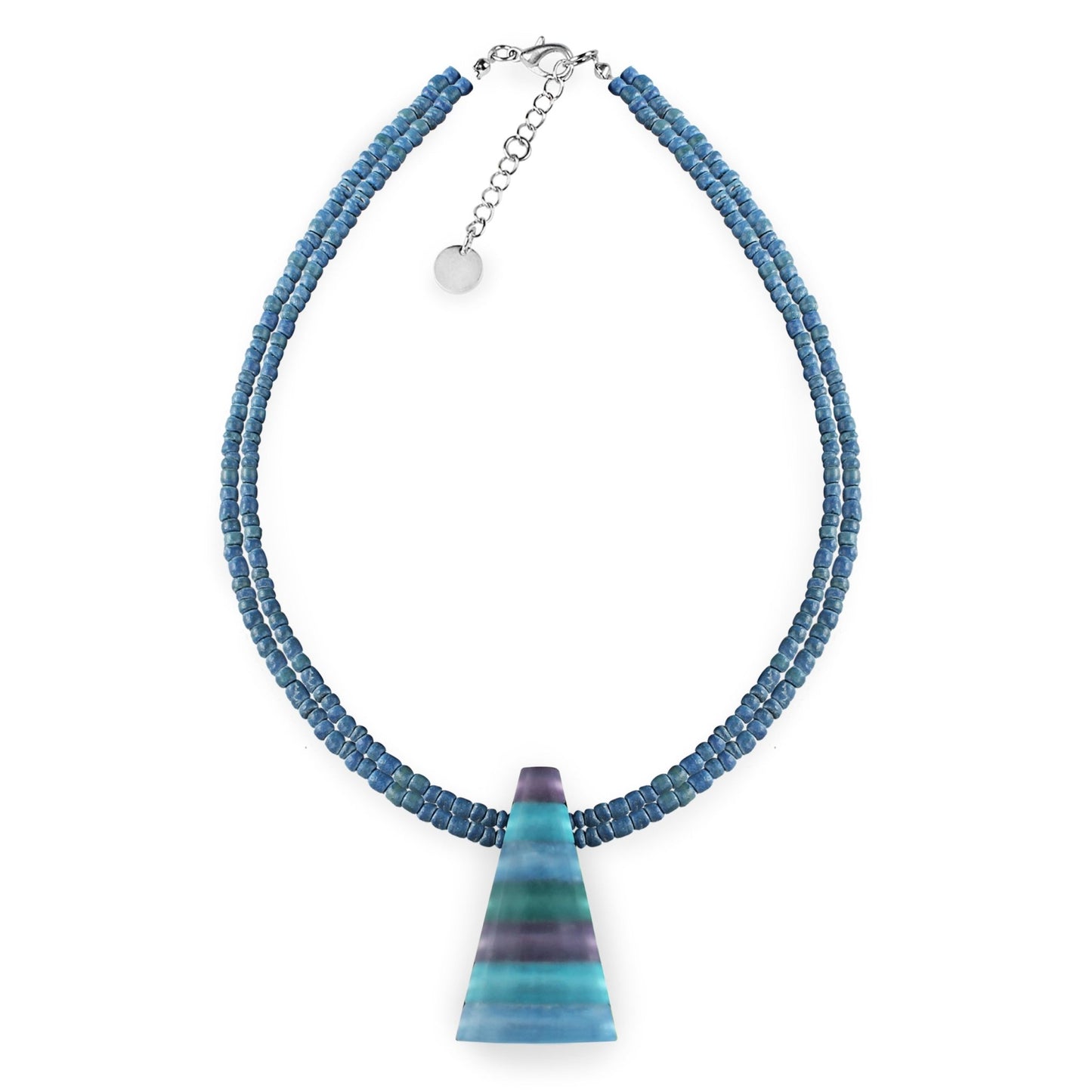 Fjord Triangle Stripes Matte Pendant on Coco Beads | The Jewellery Stop