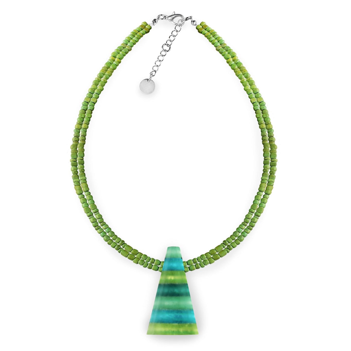 Orchard Triangle Stripes Matte Pendant on Coco Beads | The Jewellery Stop
