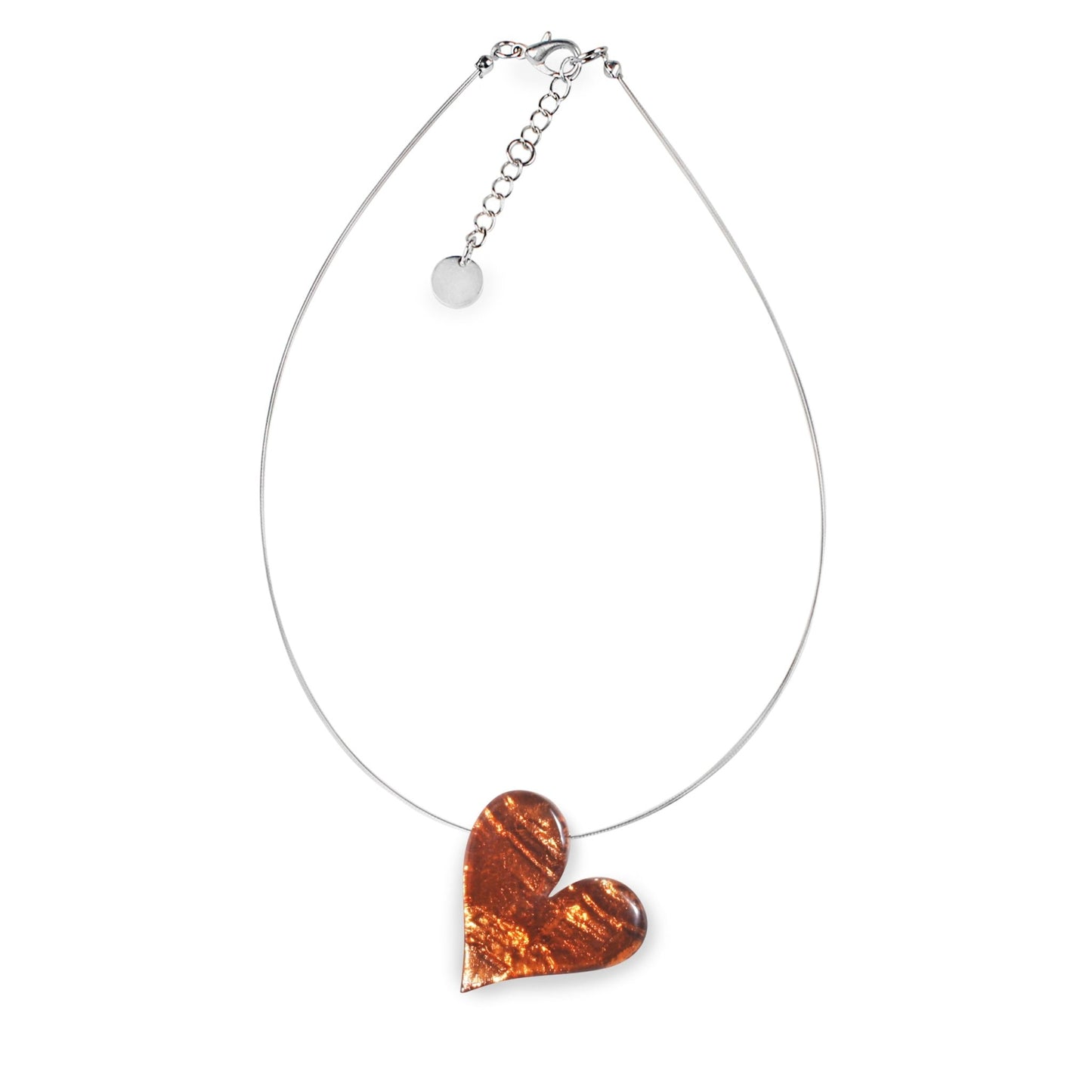 Orange Aztec Heart Shiny Pendant | The Jewellery Stop
