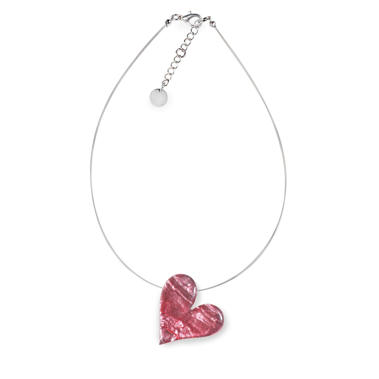 Pink Aztec Heart Shiny Pendant | The Jewellery Stop