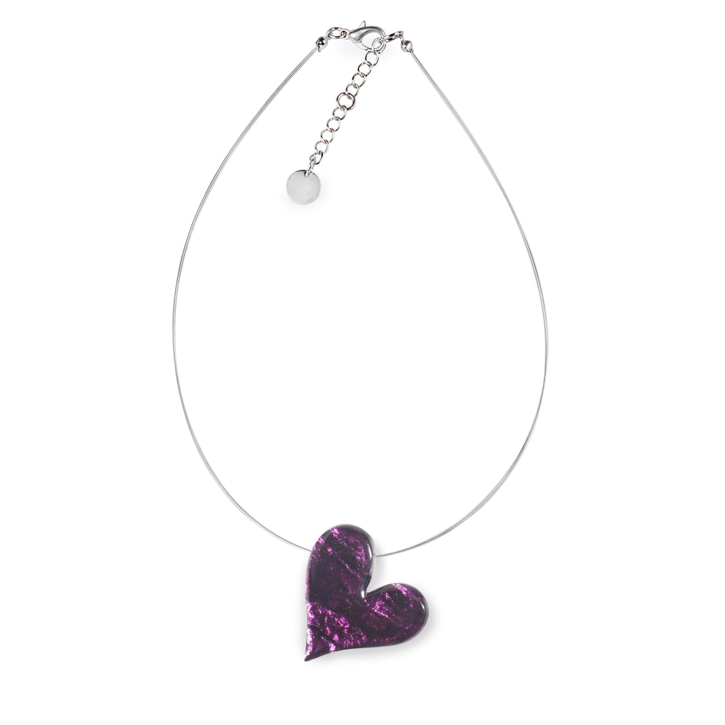 Purple Aztec Heart Shiny Pendant | The Jewellery Stop
