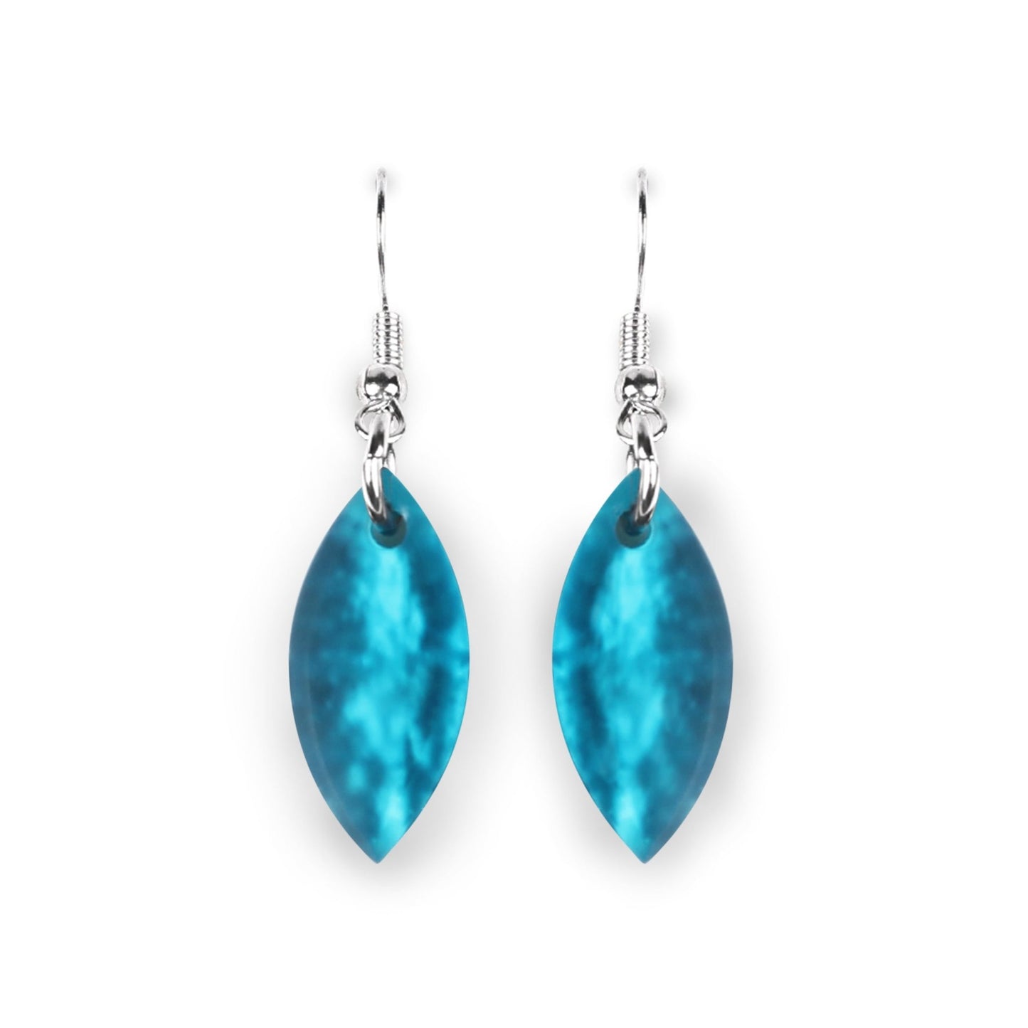 Turquoise Aztec Petal Matte Fish Hook Earrings | The Jewellery Stop