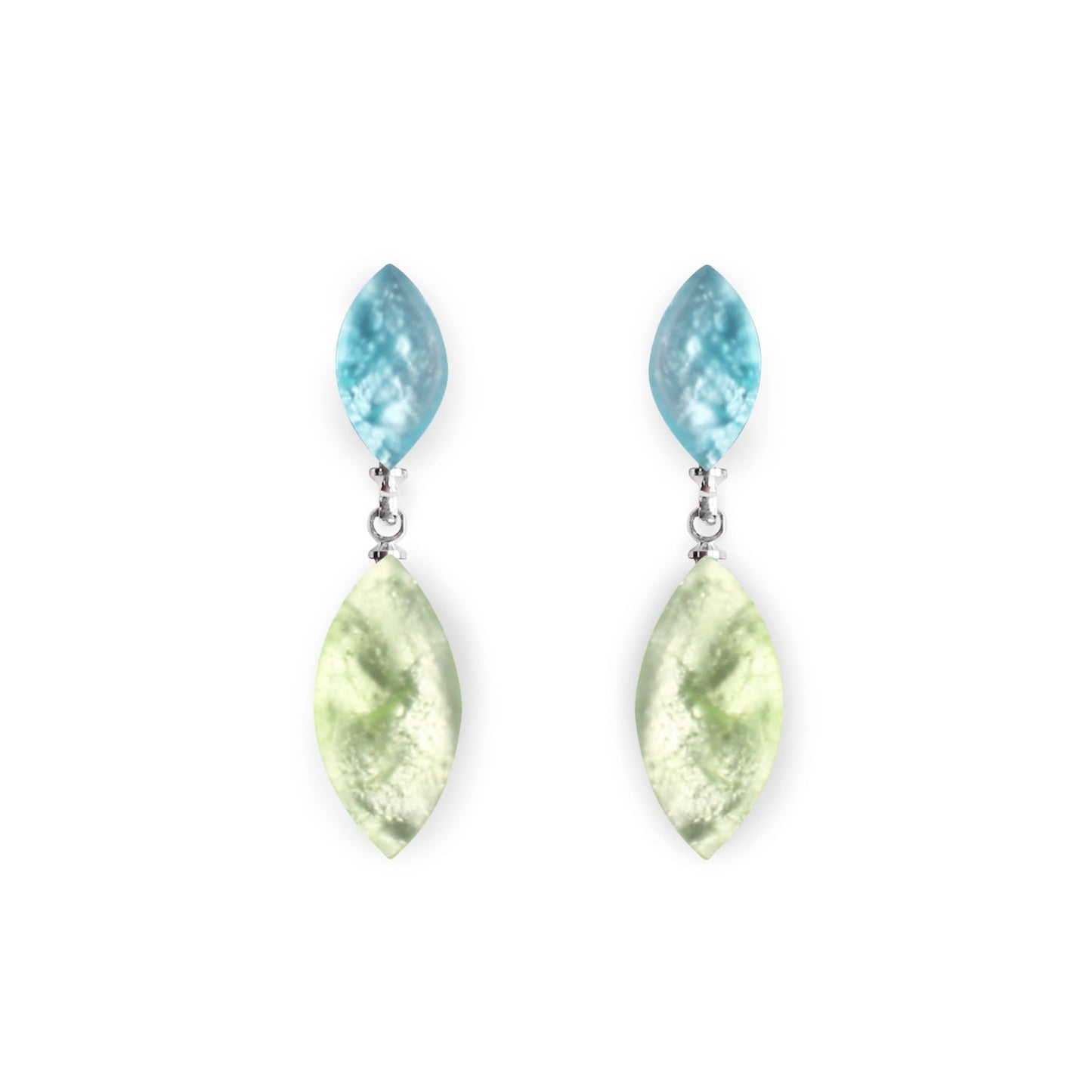Orchard Aztec Petal Matte Double Drop Stud Earrings | The Jewellery Stop