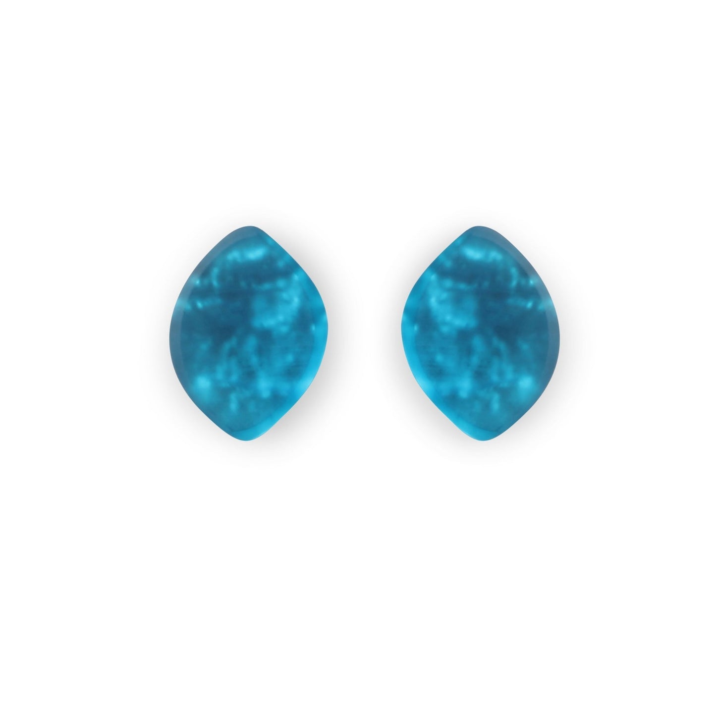 Turquoise Aztec Petal Matte Clip Earrings | The Jewellery Stop