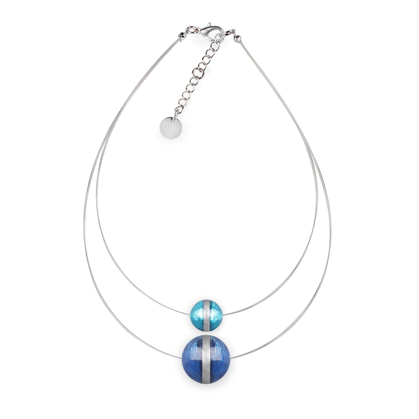 Turquoise Aluminium Balls Shiny Double Pendant | The Jewellery Stop