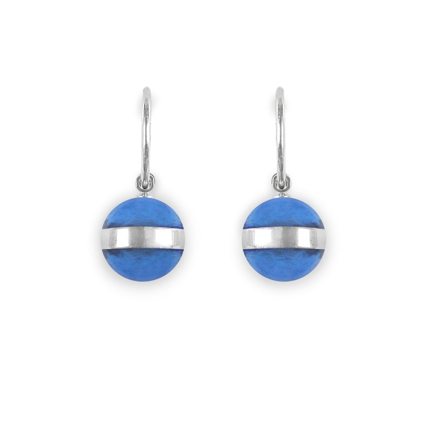 Turquoise Aluminium Balls Shiny Creole Earrings | The Jewellery Stop
