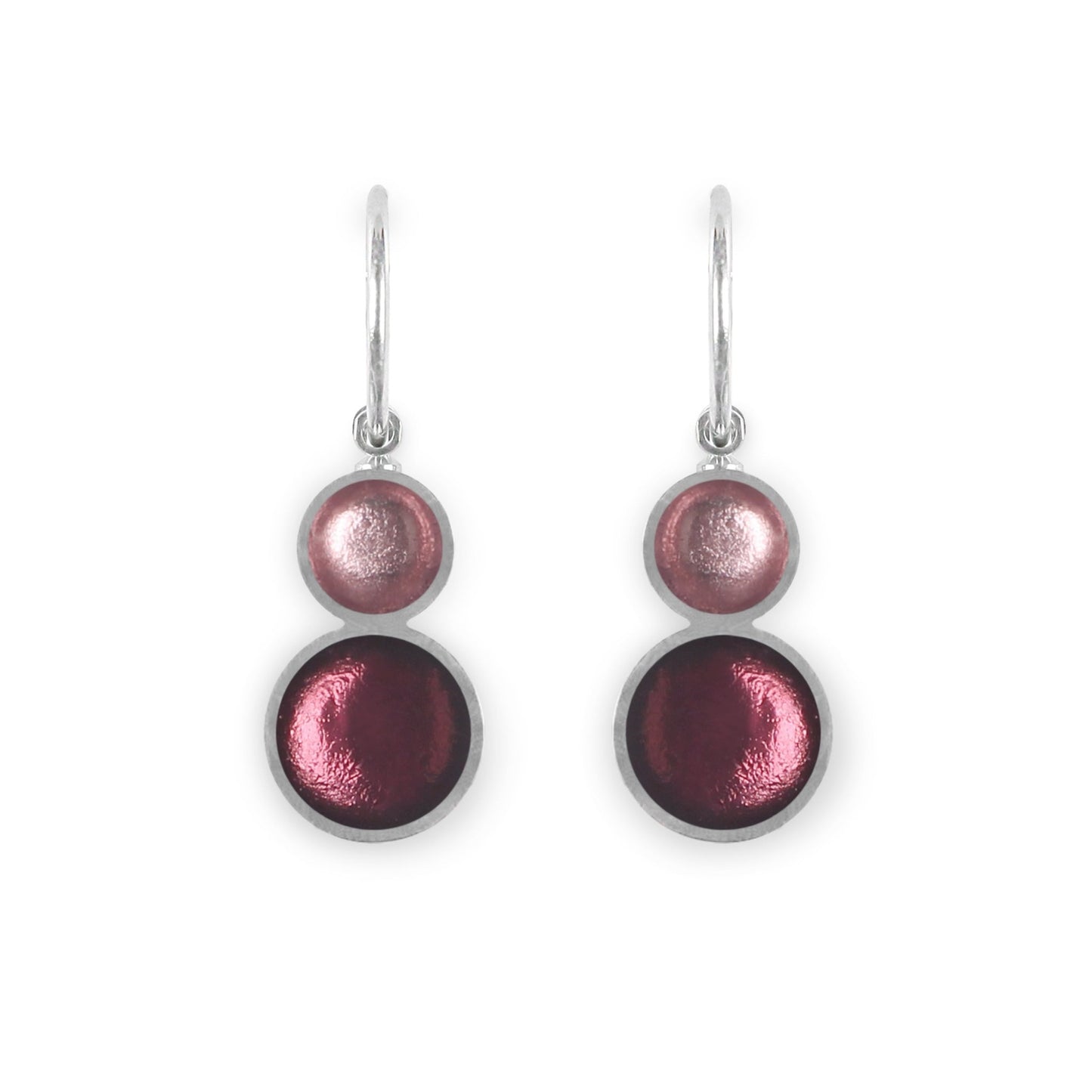 Cassis Bubble Extravaganza Shiny Double drop Creole Earrings | The Jewellery Stop