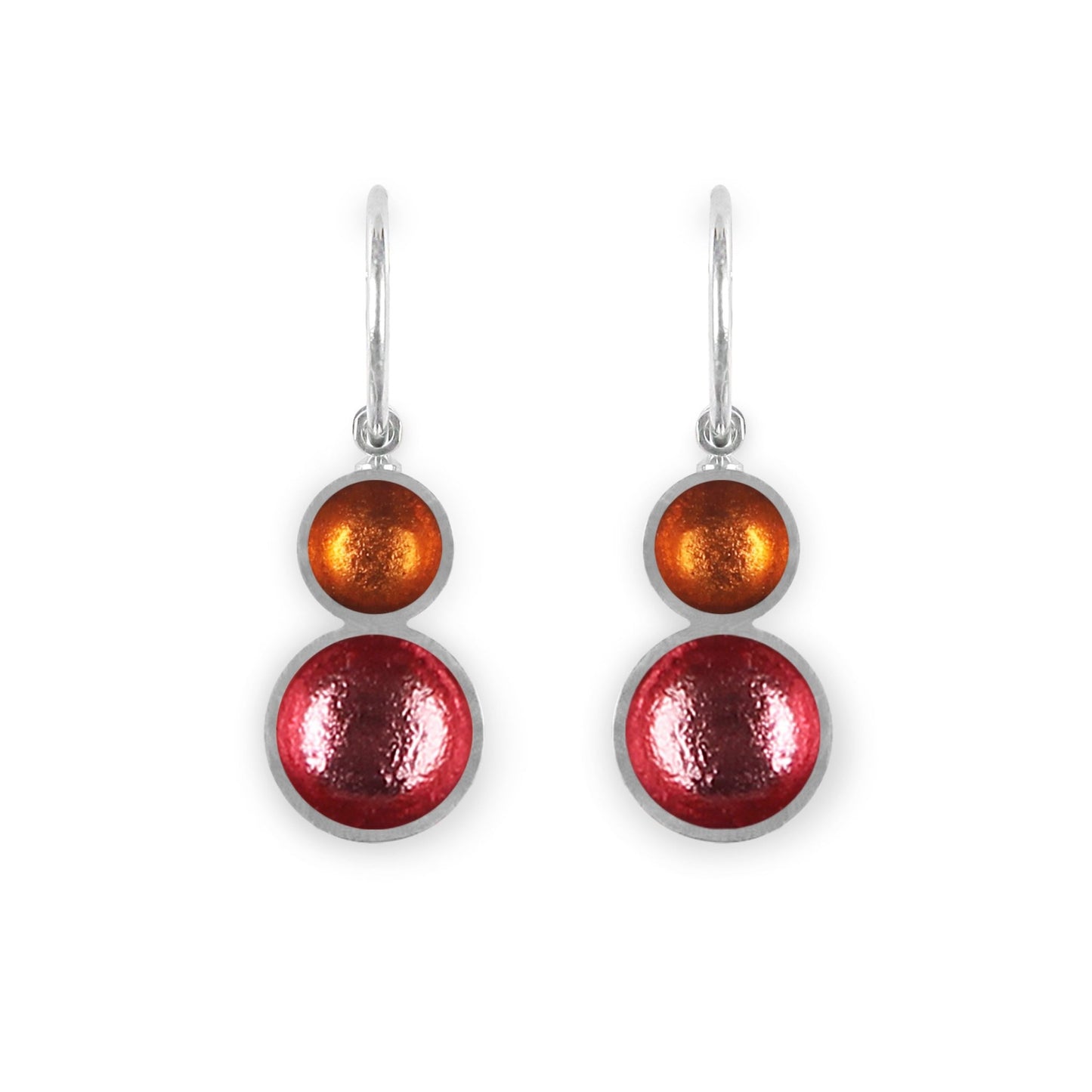 Coral Bubble Extravaganza Shiny Double drop Creole Earrings | The Jewellery Stop