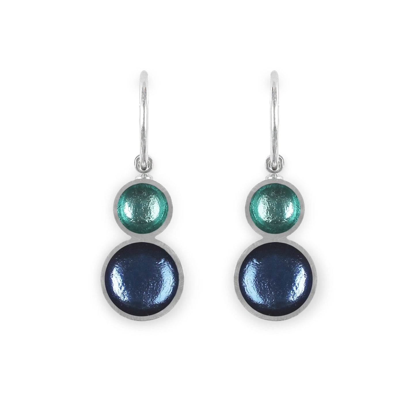 Pacific Bubble Extravaganza Shiny Double drop Creole Earrings | The Jewellery Stop