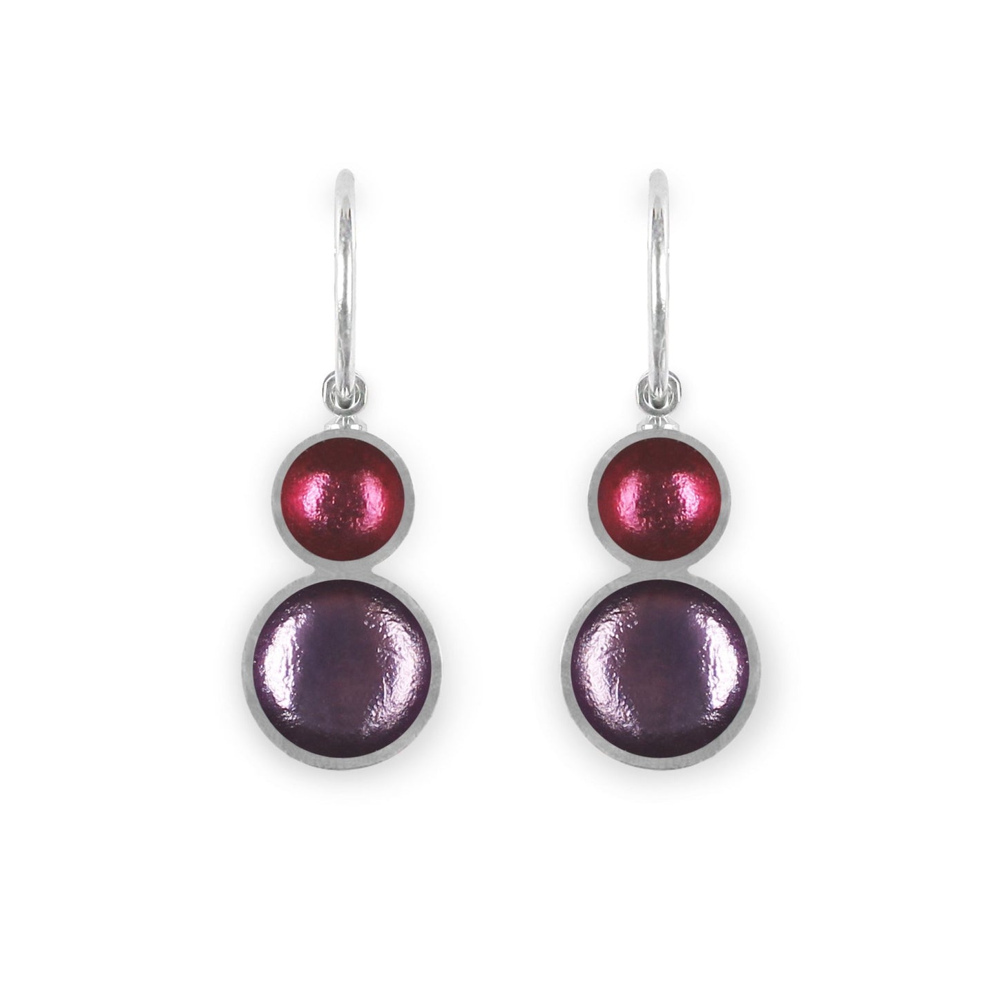 Rainbow Bubble Extravaganza Shiny Double drop Creole Earrings | The Jewellery Stop