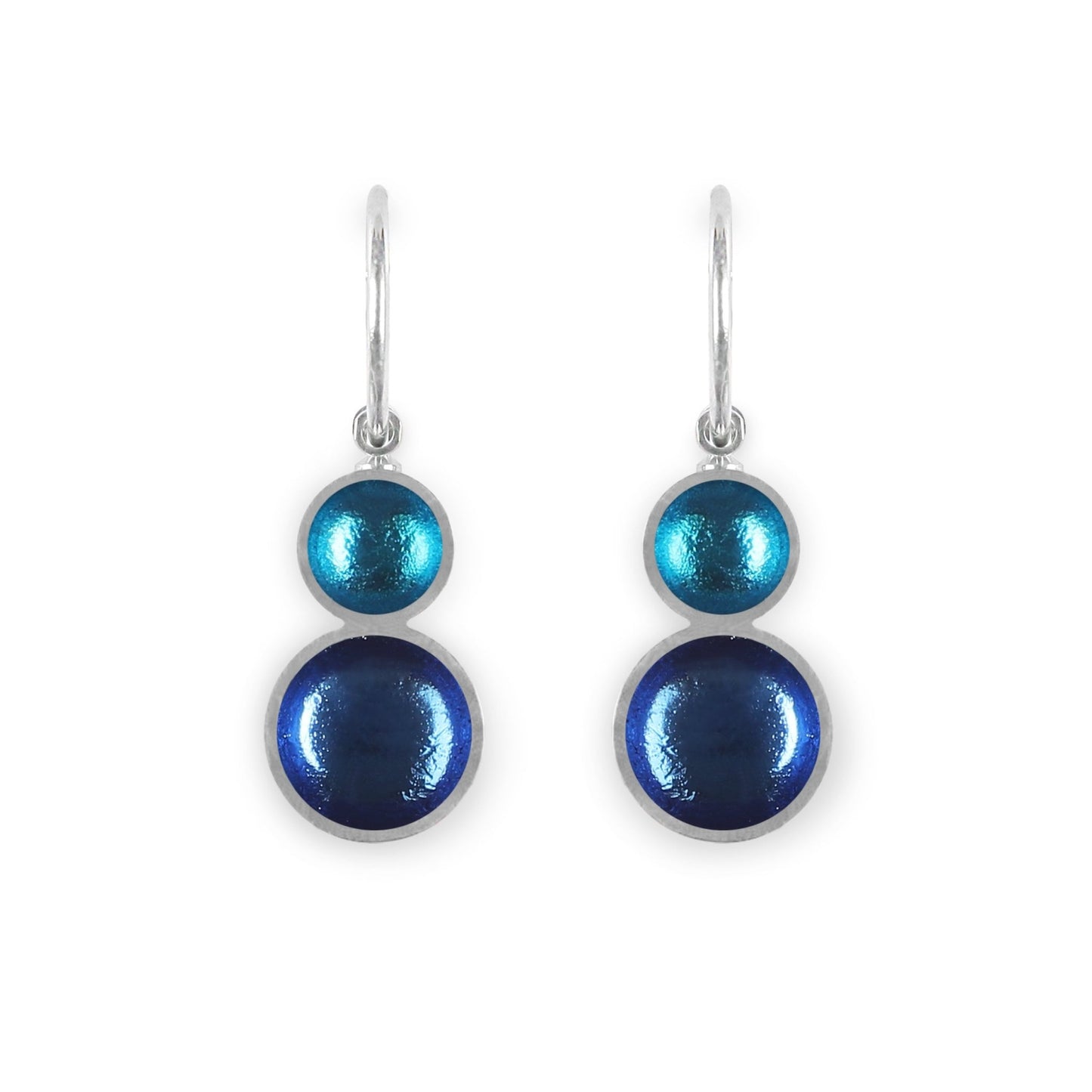 Turquoise Bubble Extravaganza Shiny Double drop Creole Earrings | The Jewellery Stop