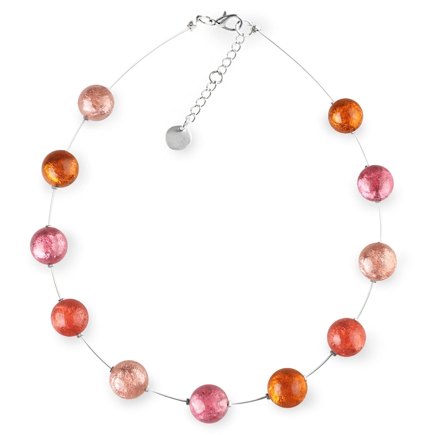 Coral Cabouchon Shiny Necklace | The Jewellery Stop