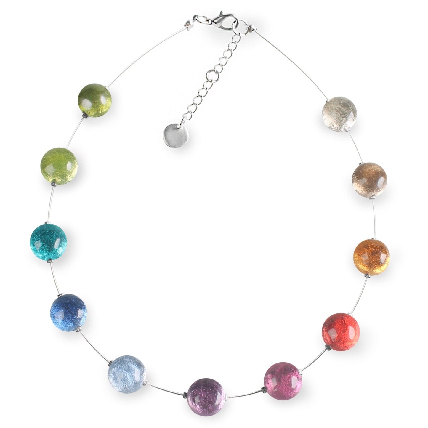 Rainbow Cabouchon Shiny Necklace | The Jewellery Stop