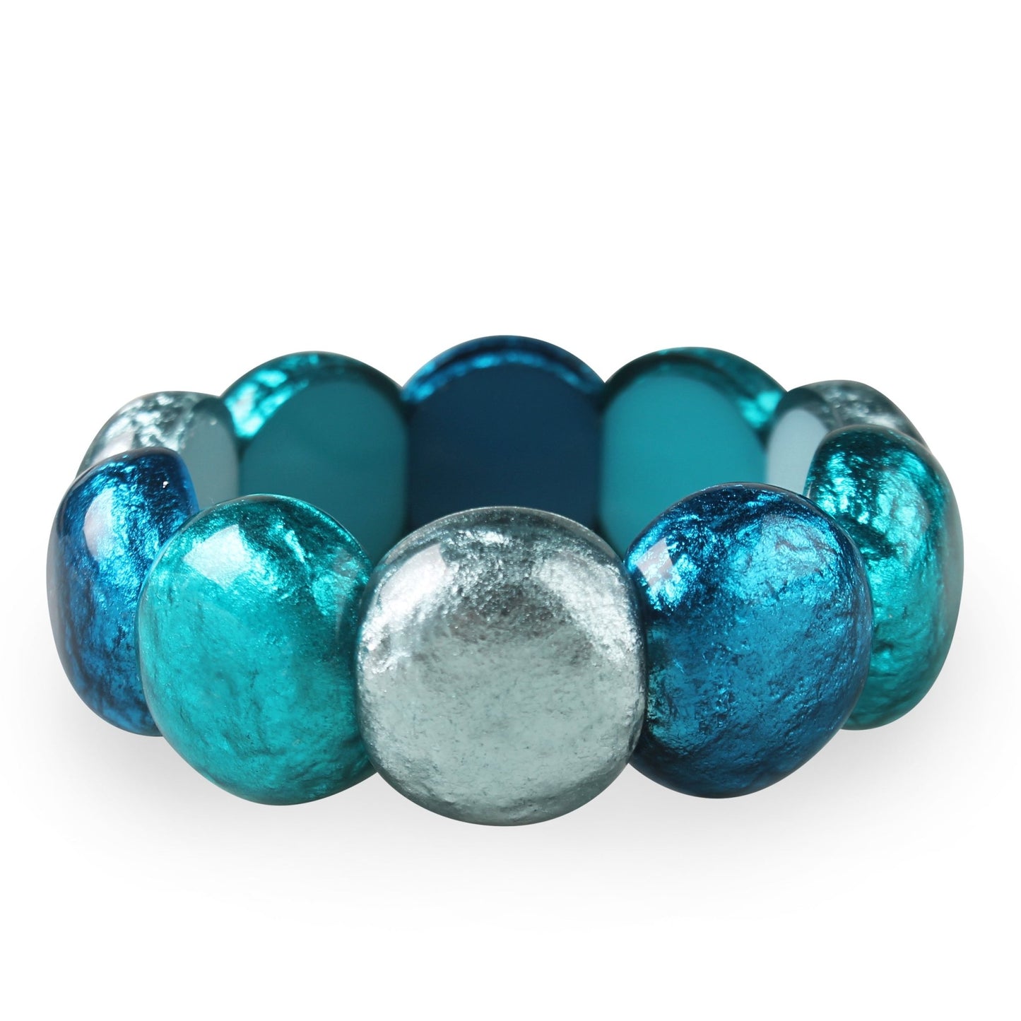 Teal Cabouchon Shiny Bangle | The Jewellery Stop